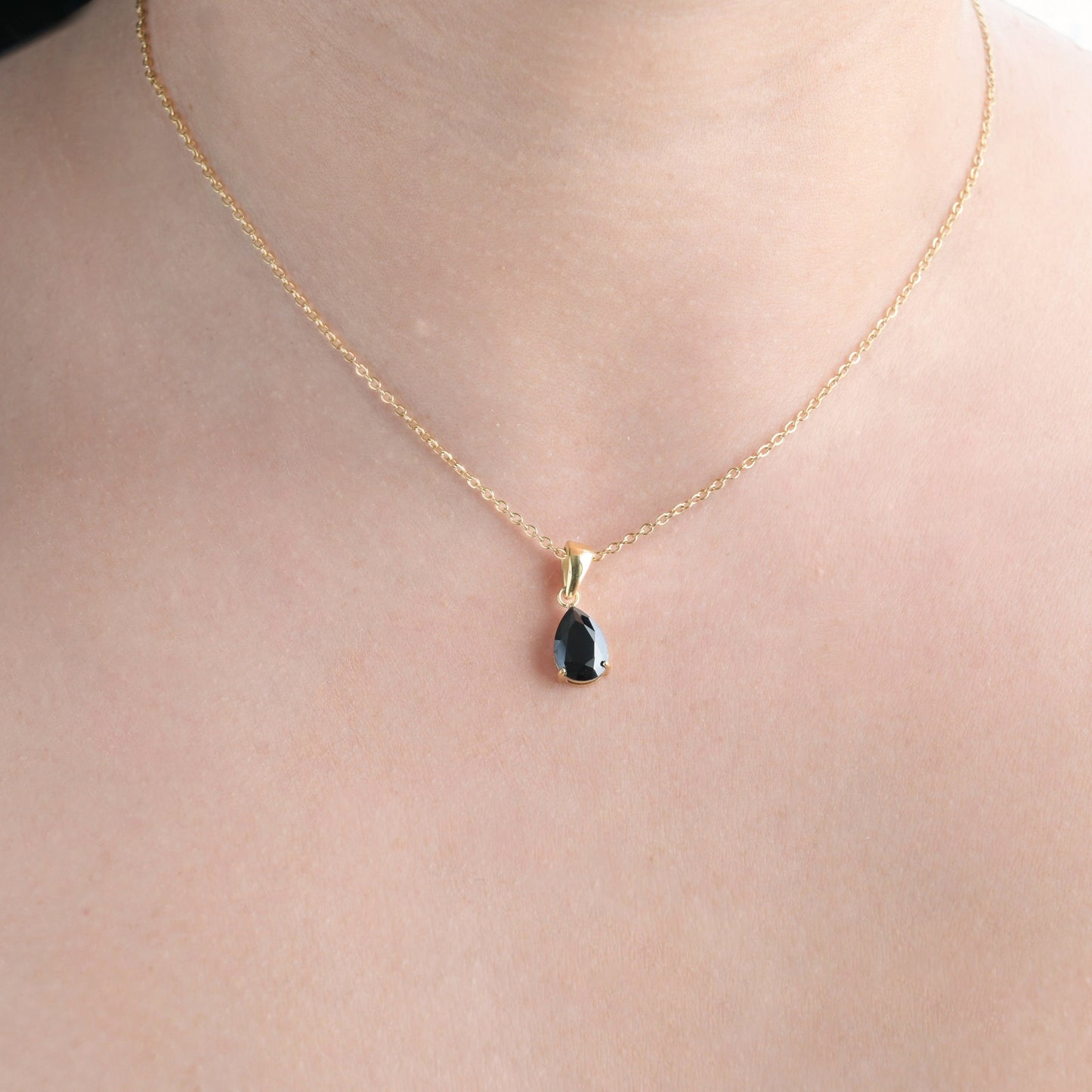 Pear Diamond Necklace - Birthstone Necklace