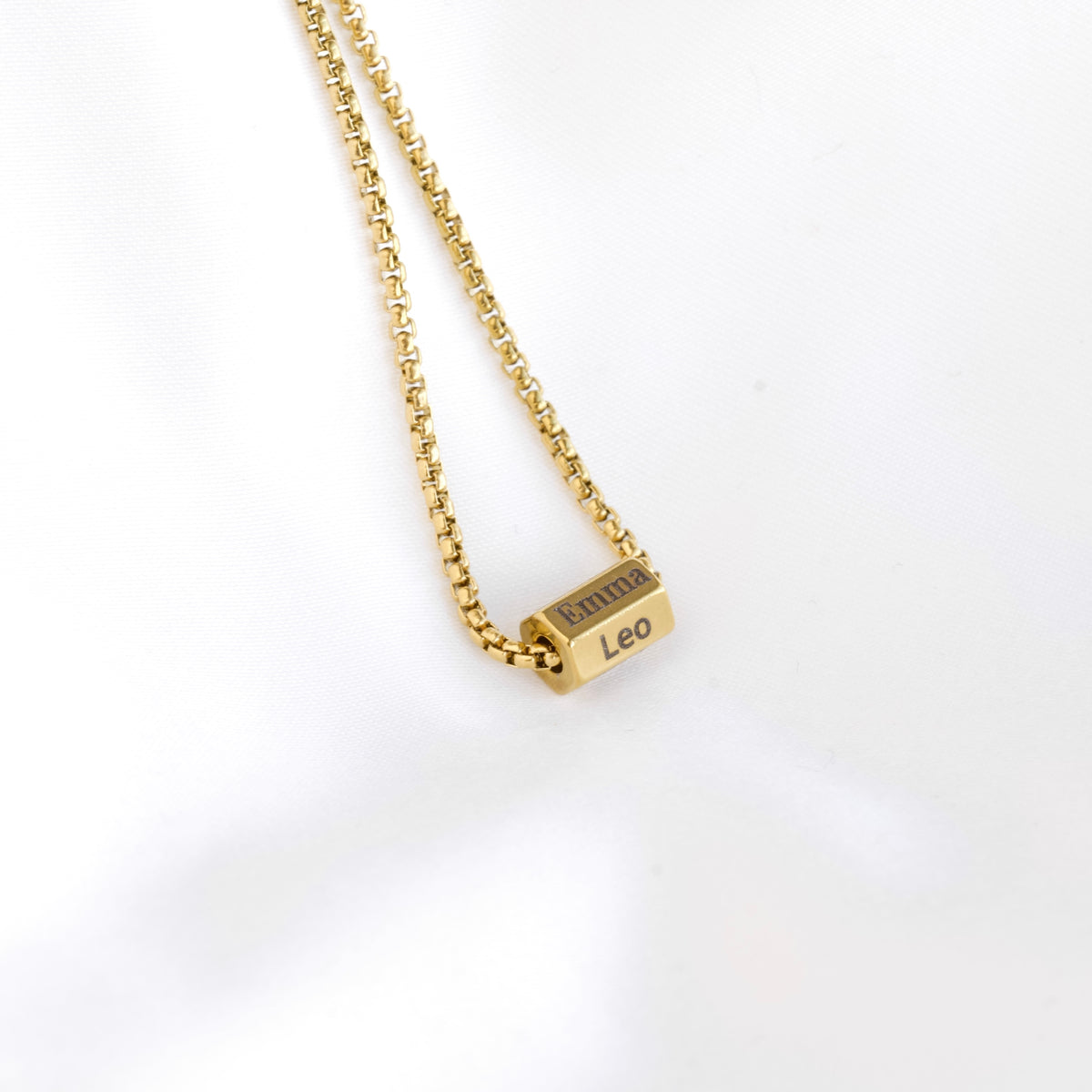Hexagon Bar Name Necklace - Engraved Waterproof Stainless Steel