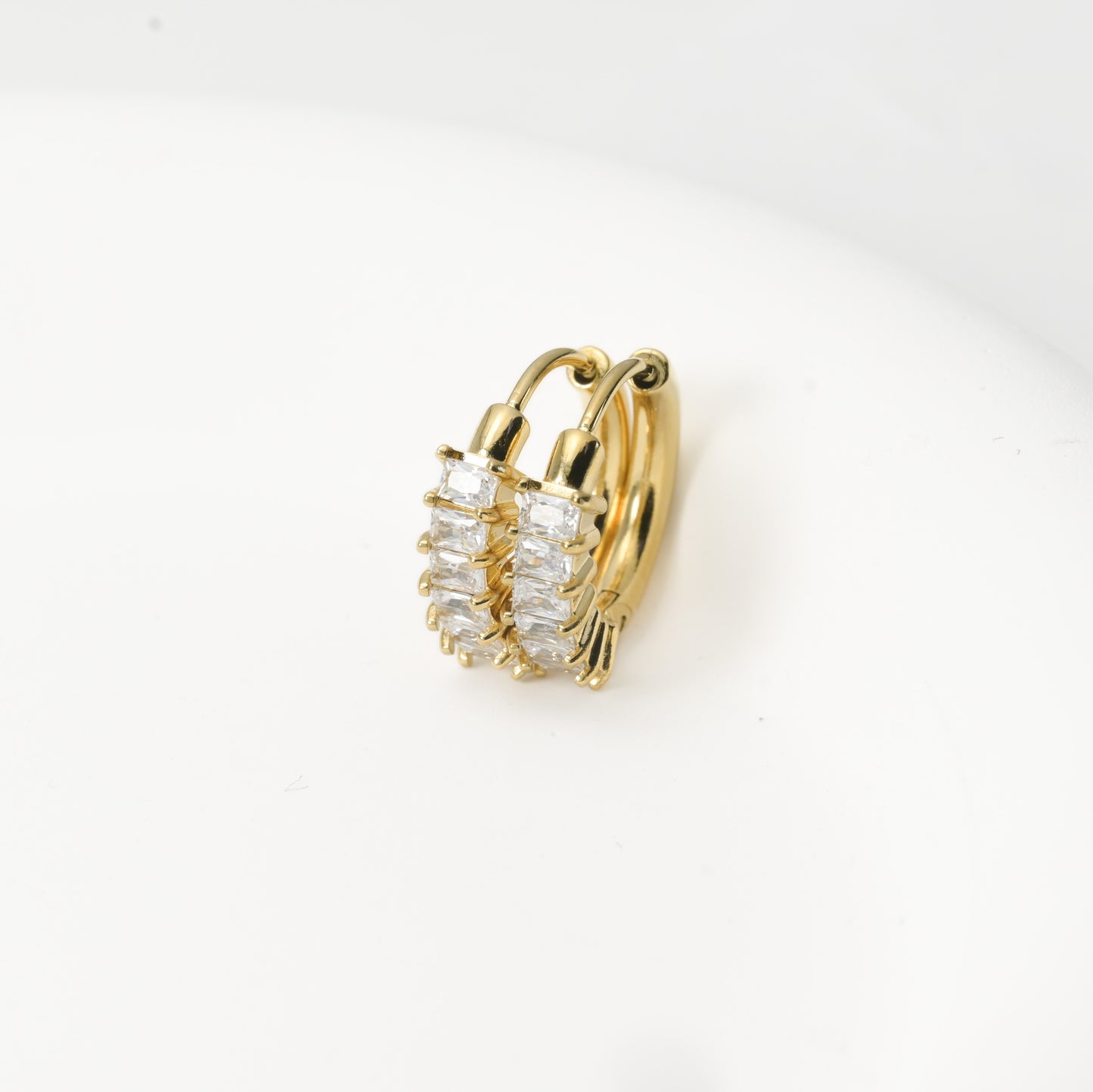 Baguette Diamond Hoops