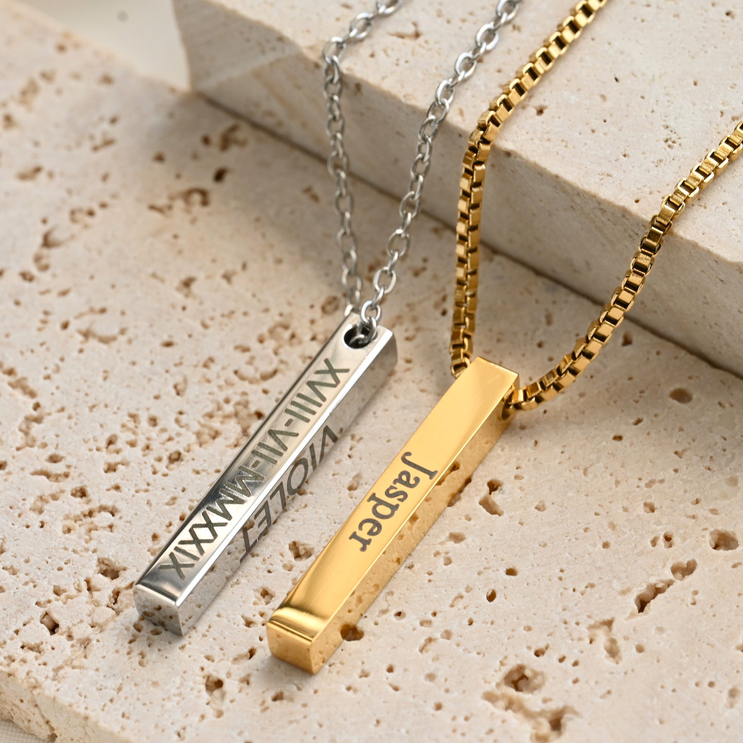 Engraved Bar Necklace