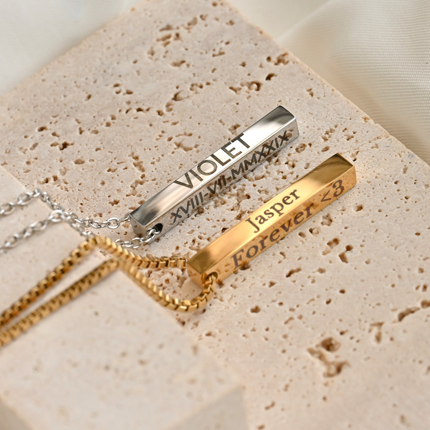 Engraved Bar Necklace