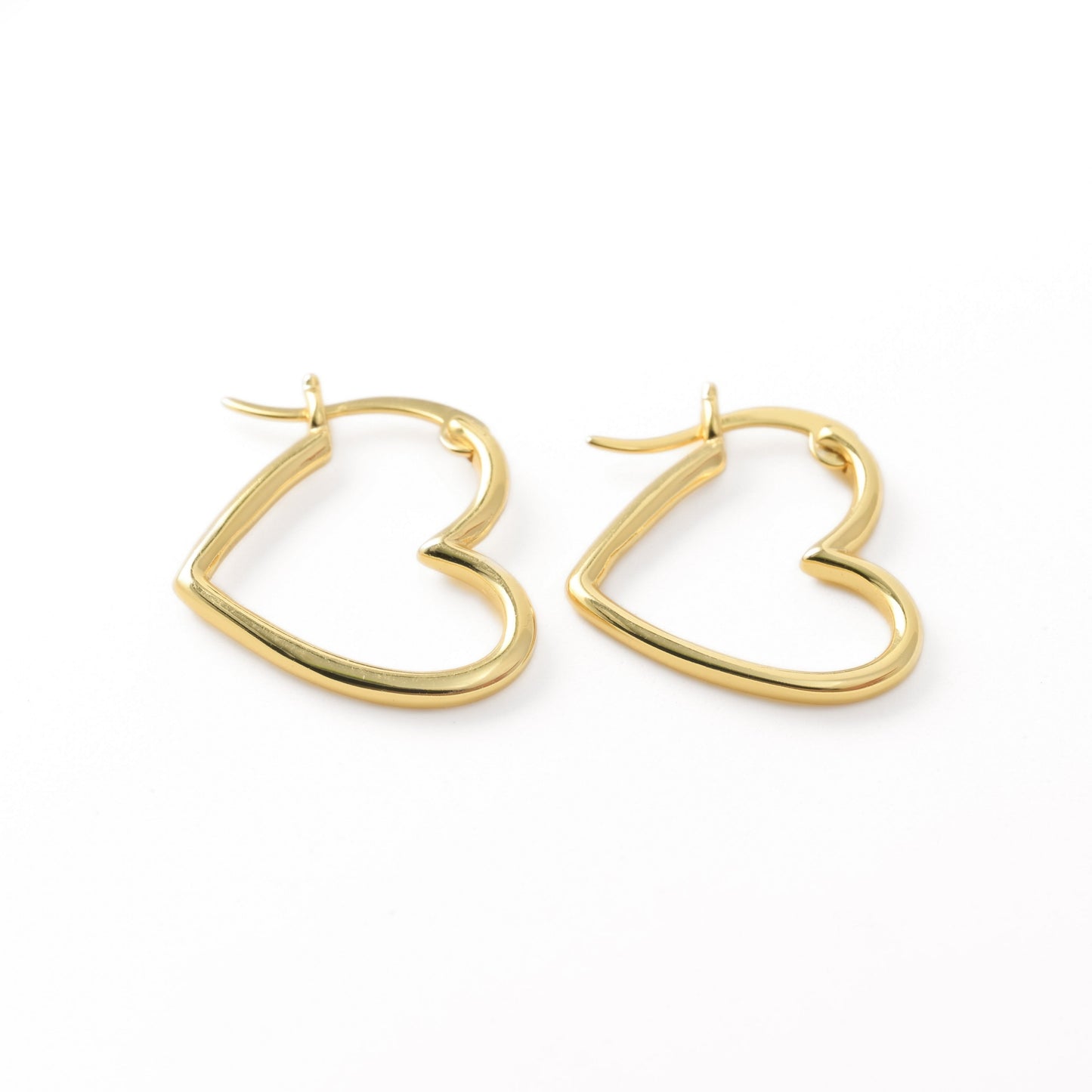 Sterling Silver Medium Sideways Heart Hoops