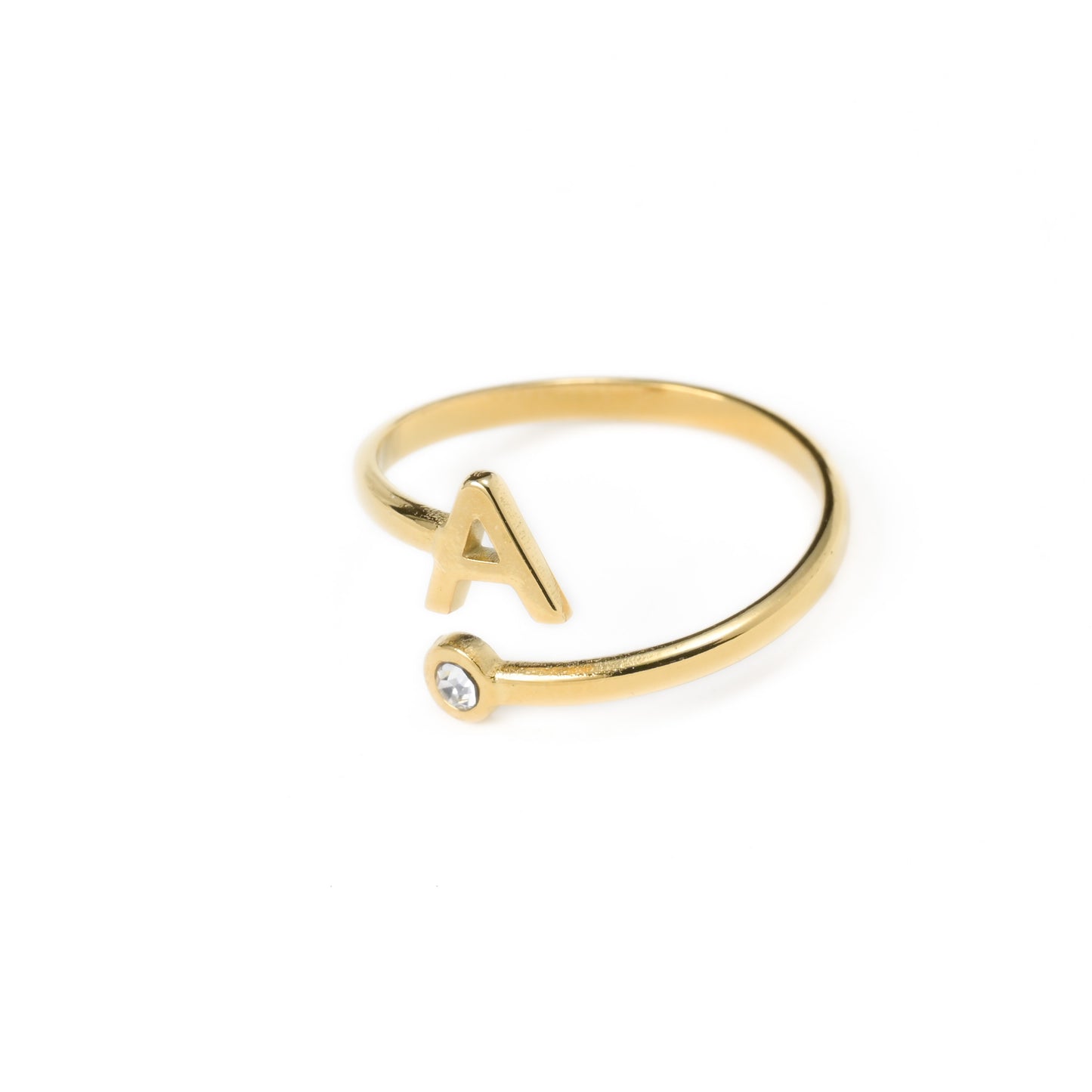 Open Initial Bezel Ring