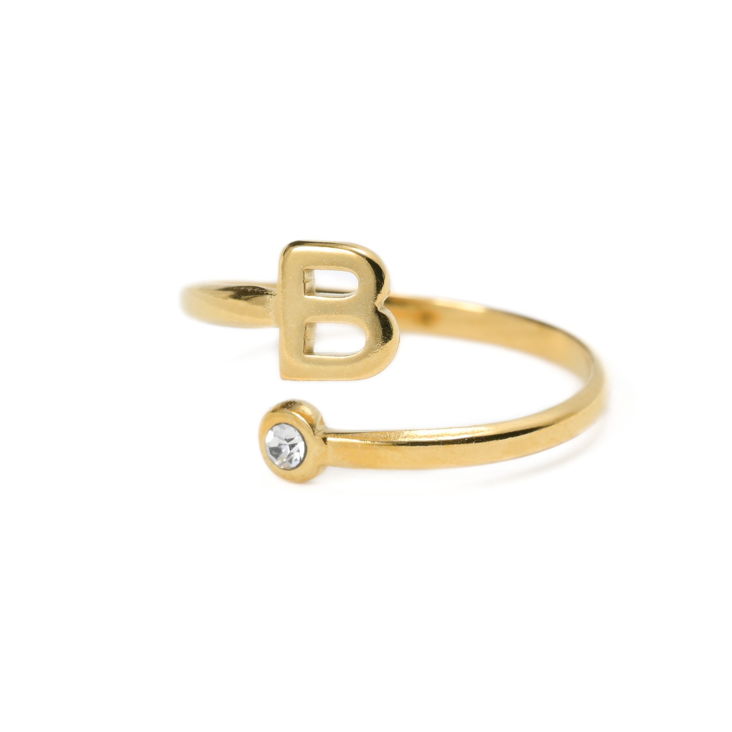 Open Initial Bezel Ring
