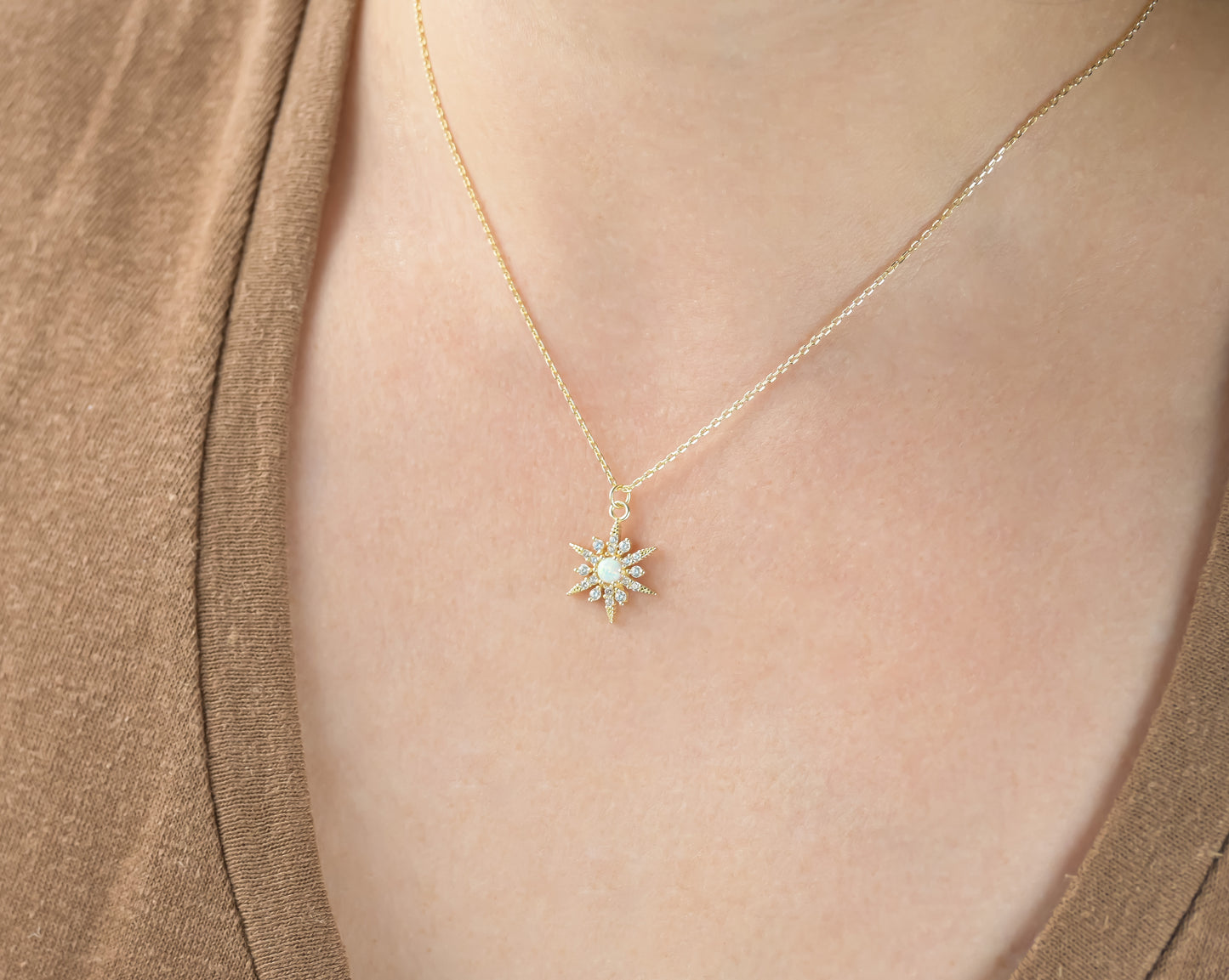 Opal North Star Necklace