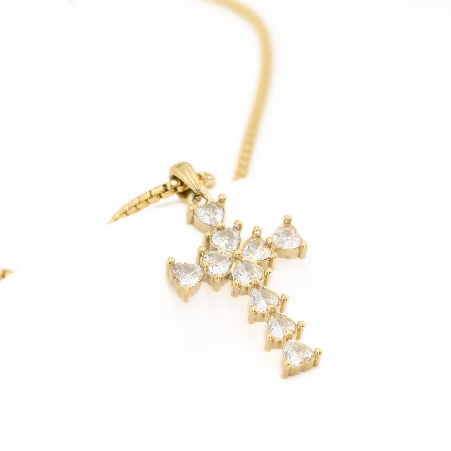 Long Diamond Cross Necklace