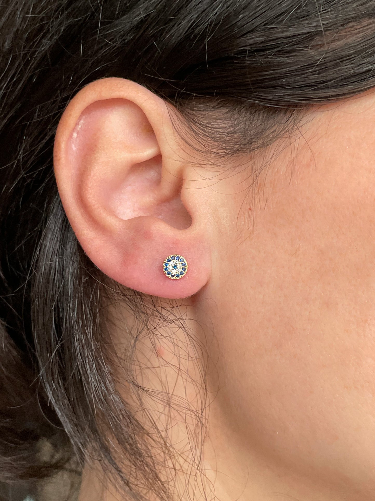 Diamond Evil Eye Studs