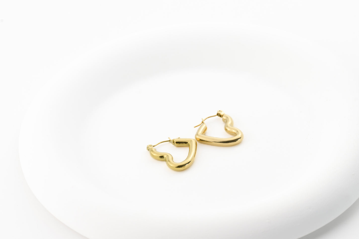 Sterling Silver Medium Sideways Heart Hoops