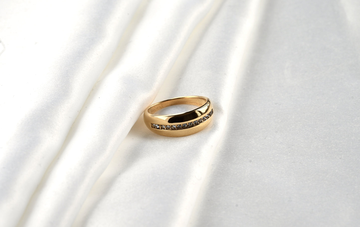 Diamond Line Dome Ring