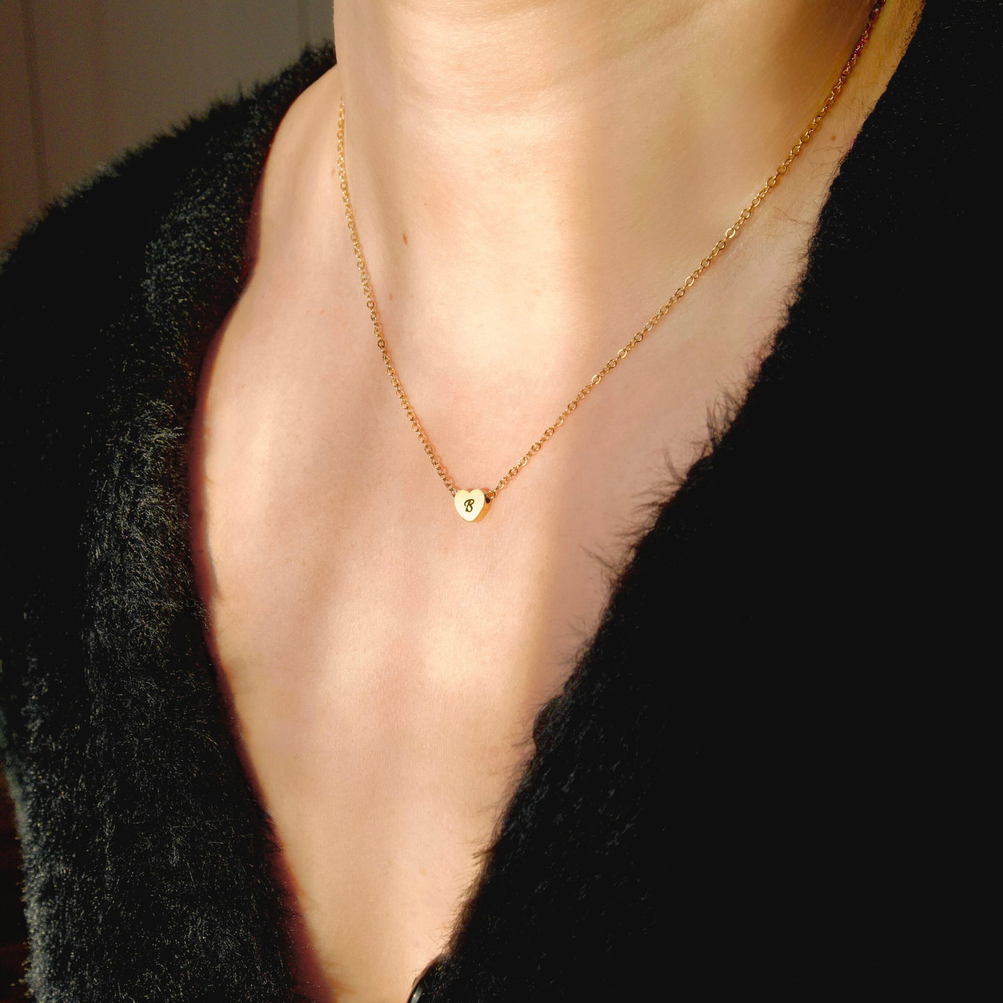 Mini Heart Necklace, Engravable, Waterproof Stainless Steel, Gold, Rose Gold and Silver, 18"
