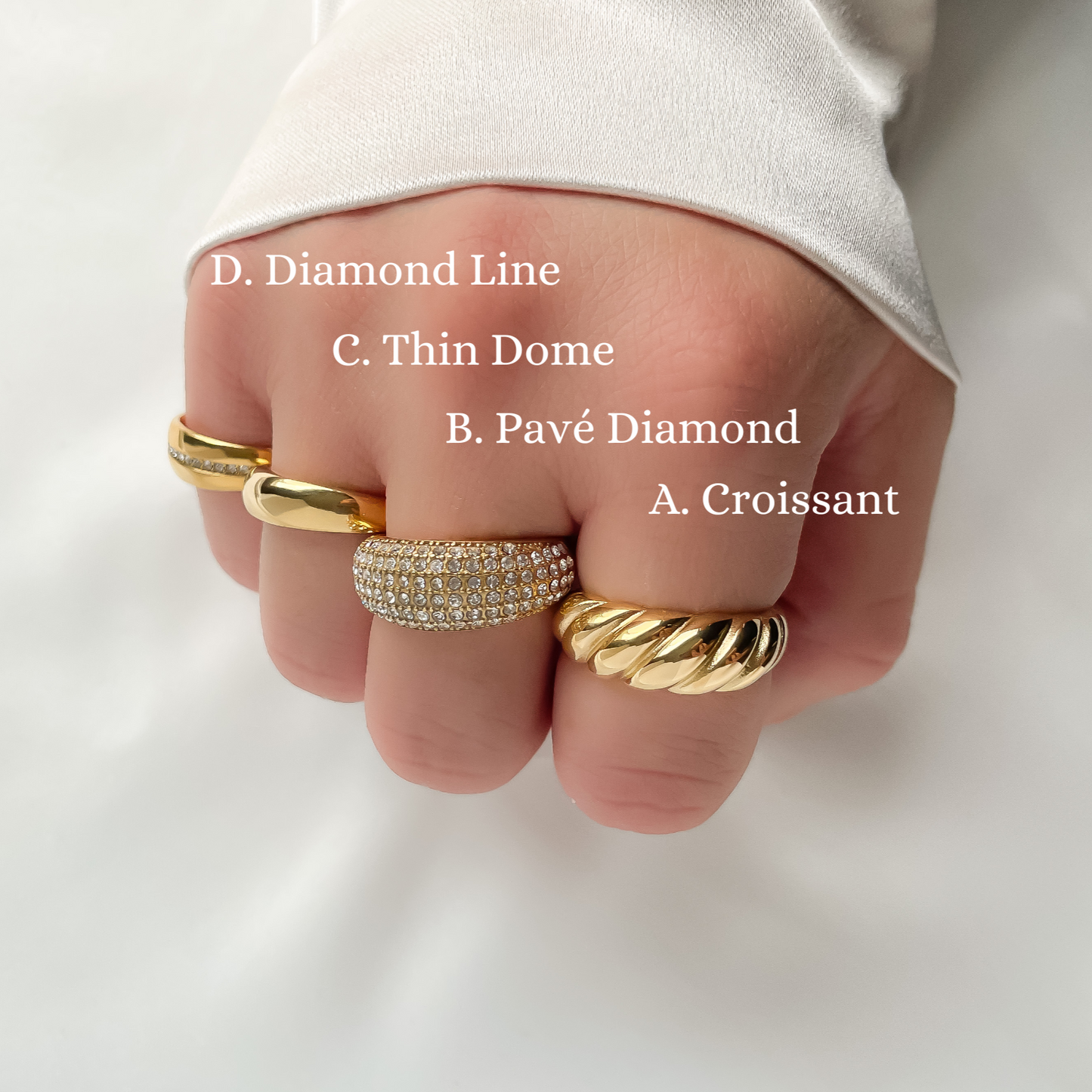 18k Gold Dome Rings
