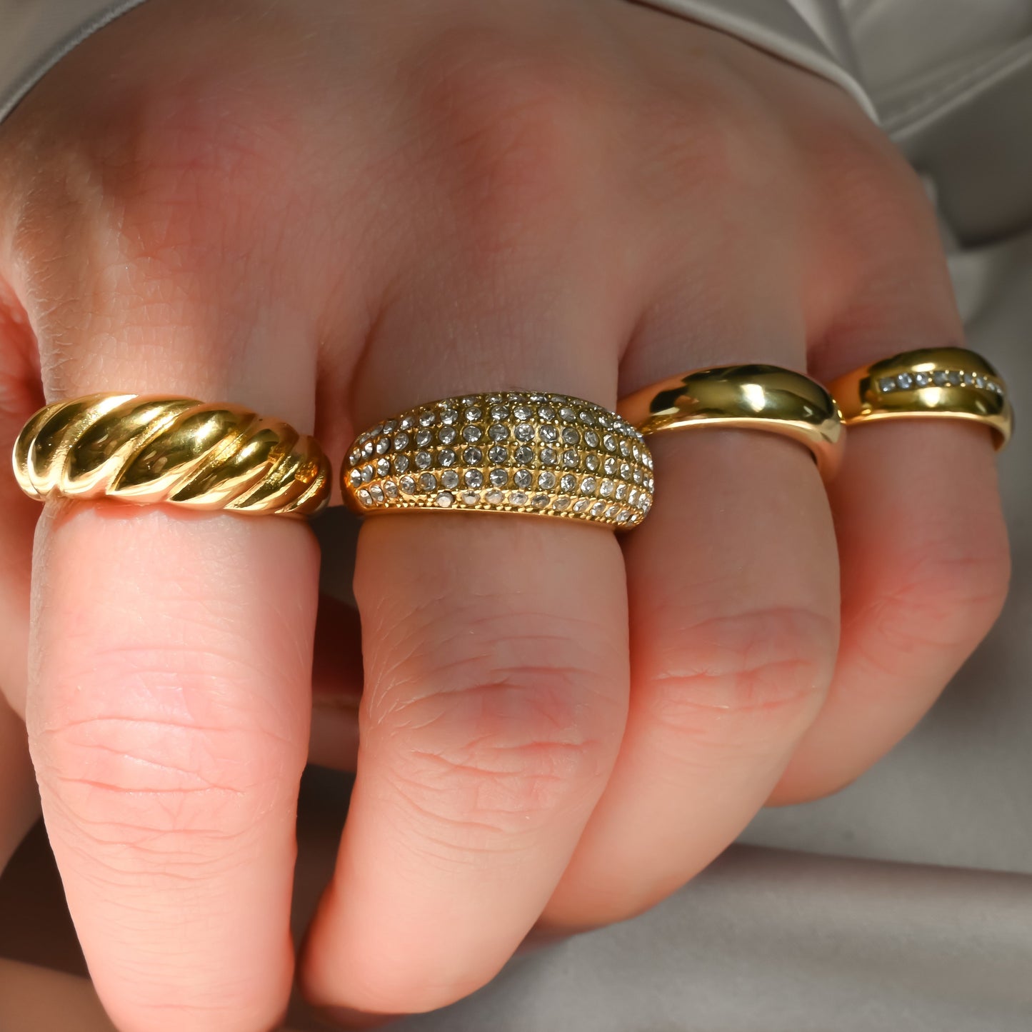 18k Gold Dome Rings