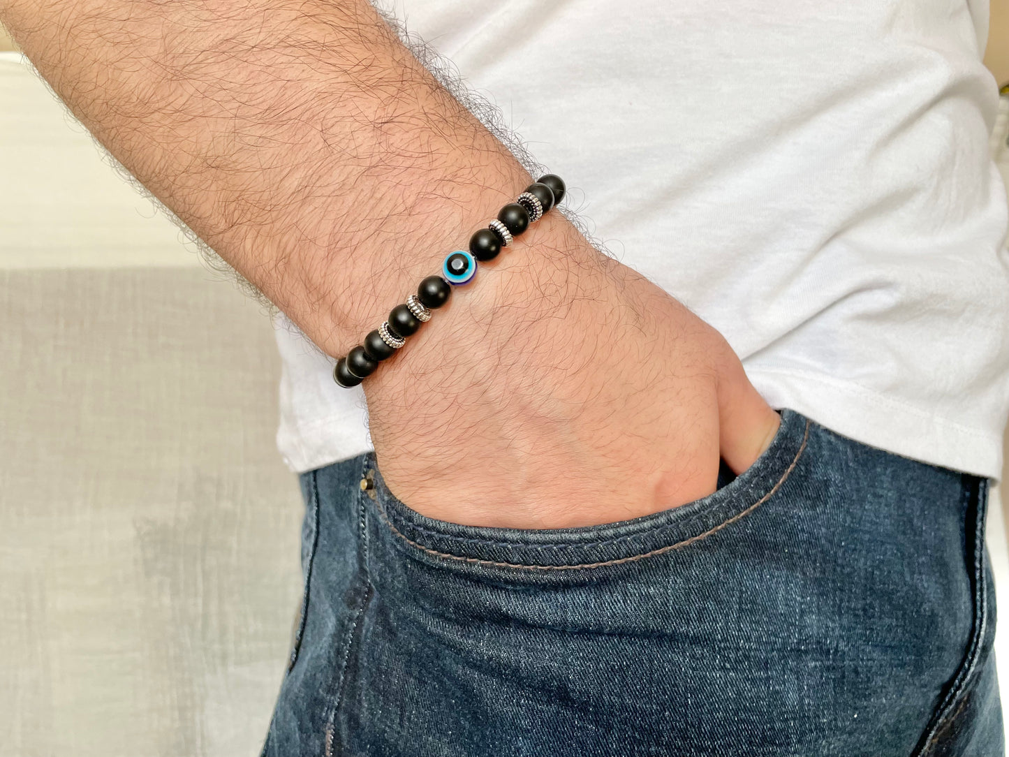 Evil Eye Natural Stone Bracelet