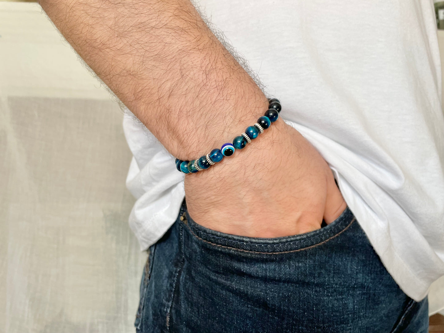 Evil Eye Natural Stone Bracelet