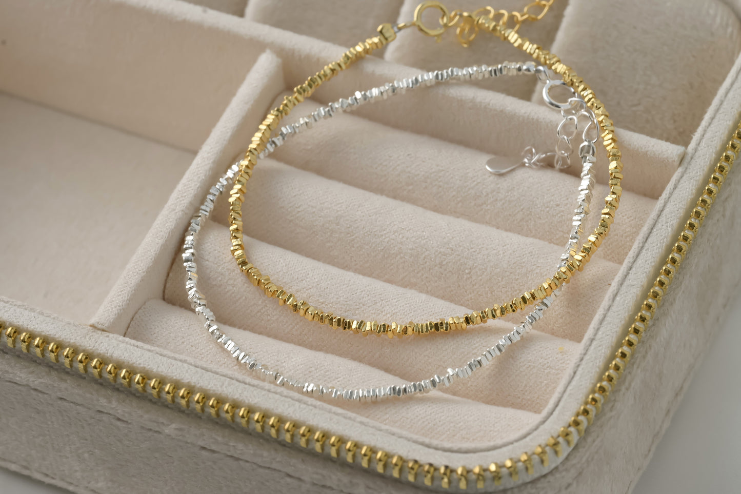 Solid Silver Bead Bracelet