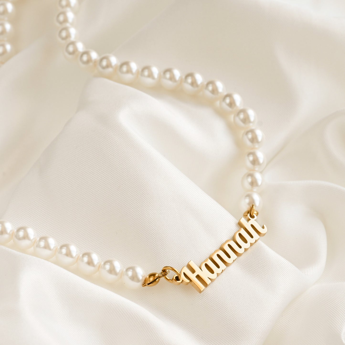 Custom Pearl Name Necklace