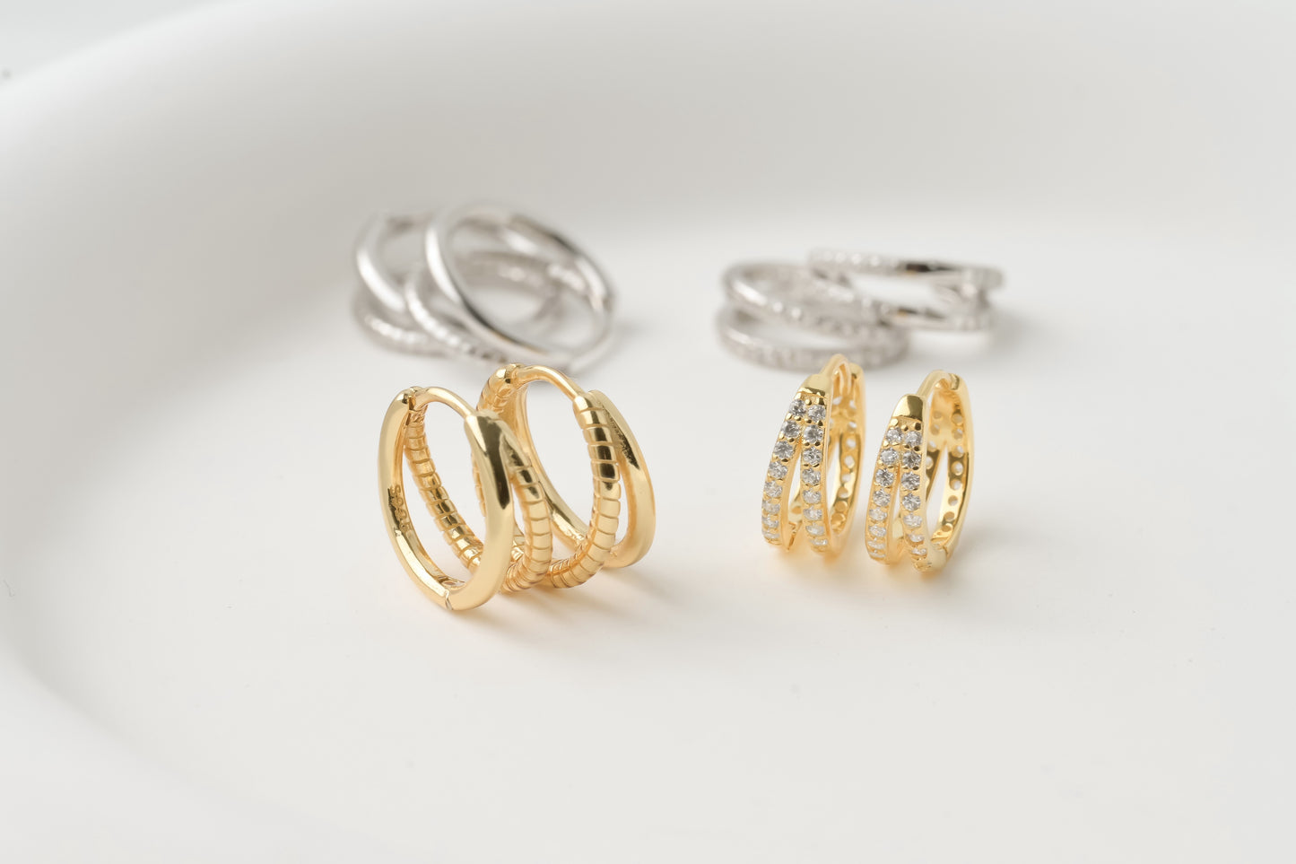 Silver Small Split Hoops