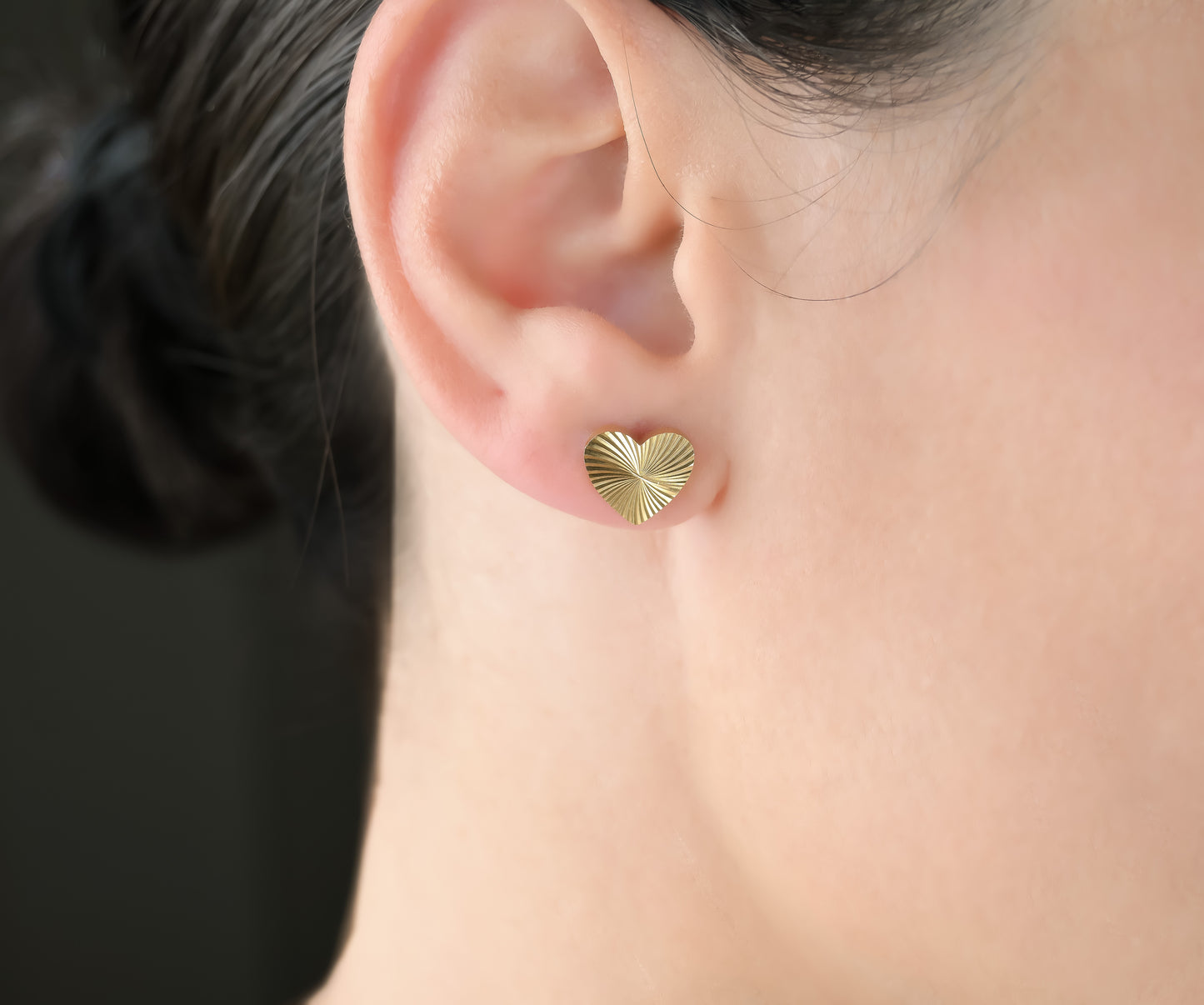 Sun Burst Heart Studs