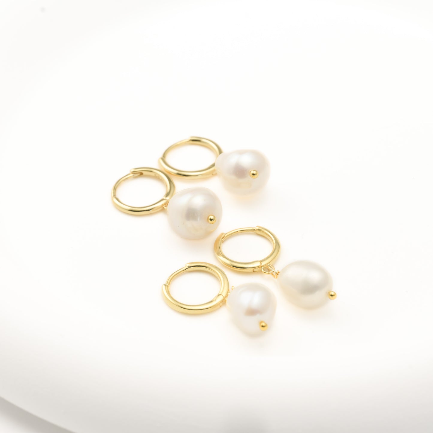 Silver Pearl Drop Earrings