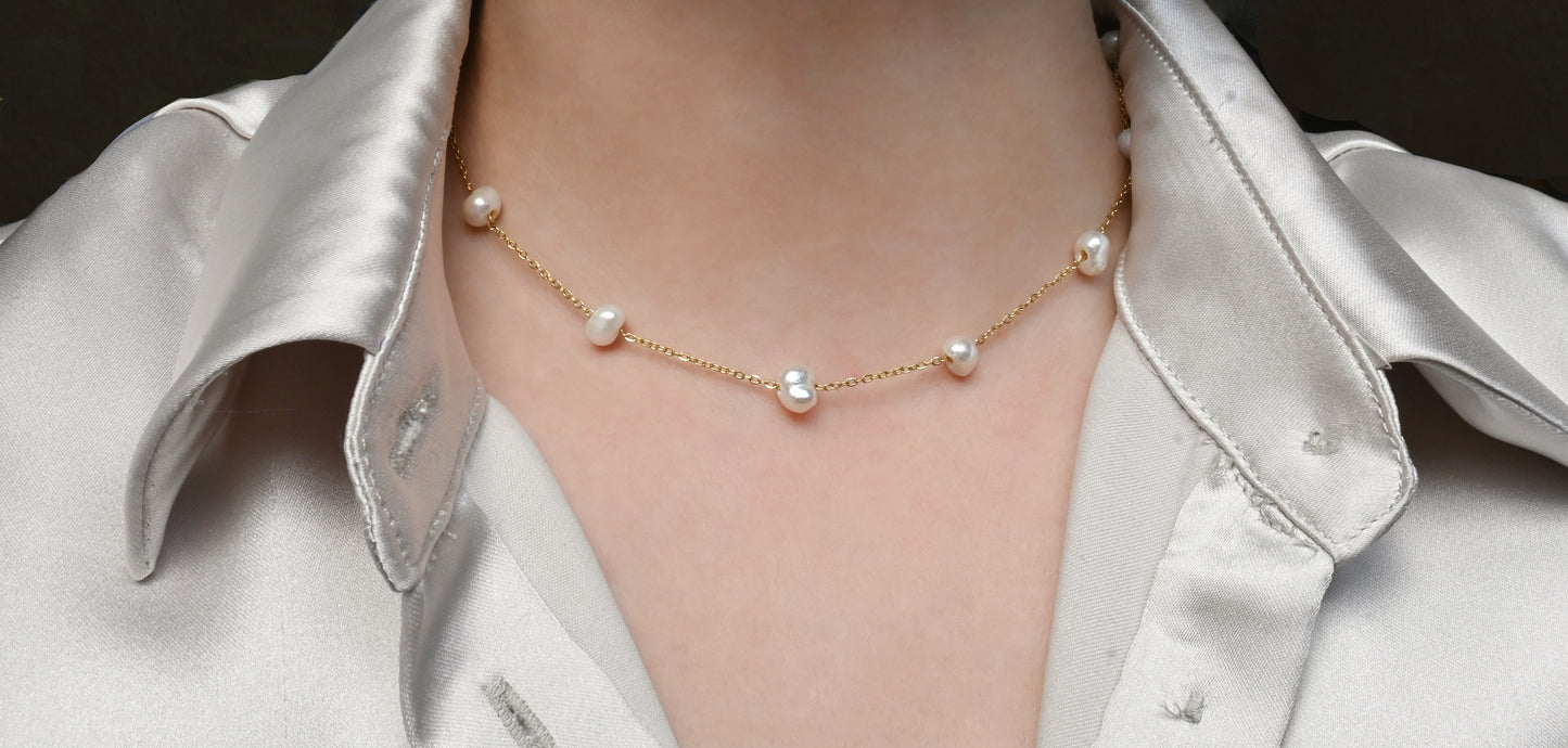 Pearl Station Necklace