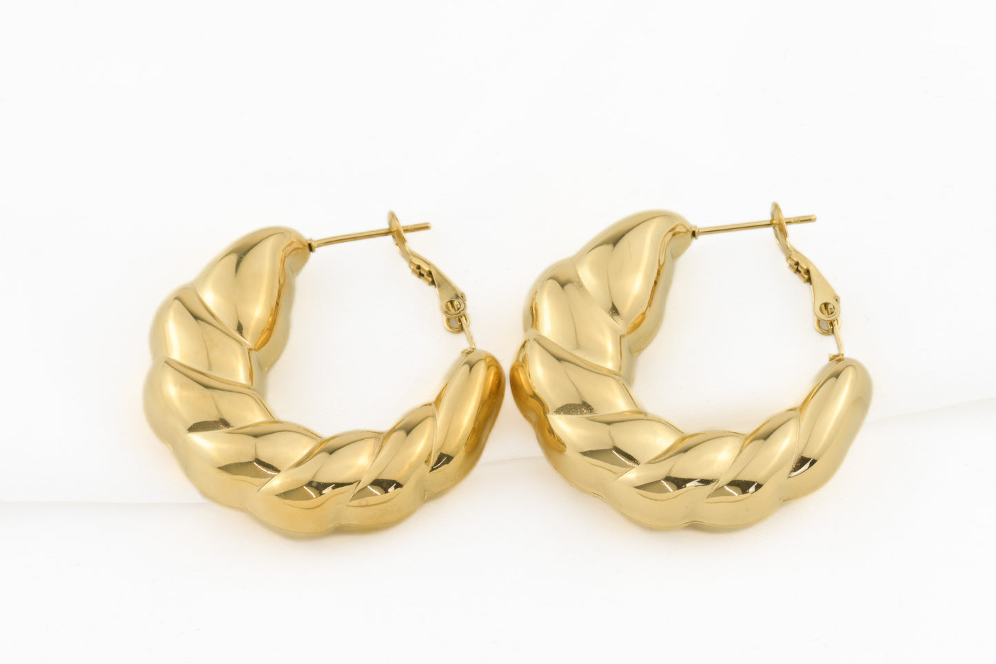 Oversized Puffed Croissant Hoops