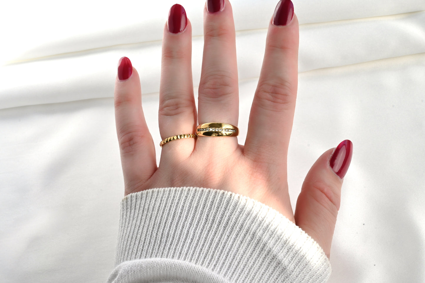 Diamond Line Dome Ring