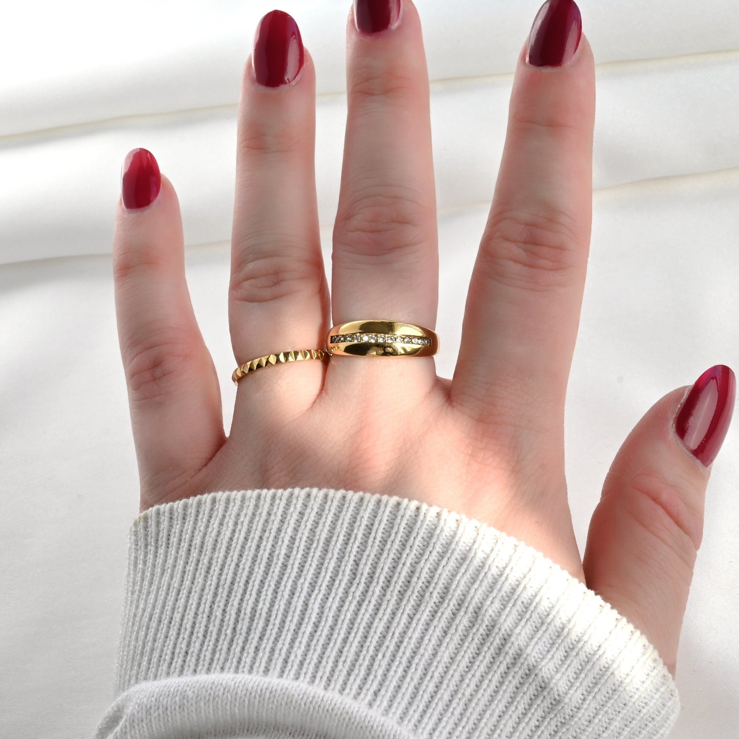 18k Gold Dome Rings