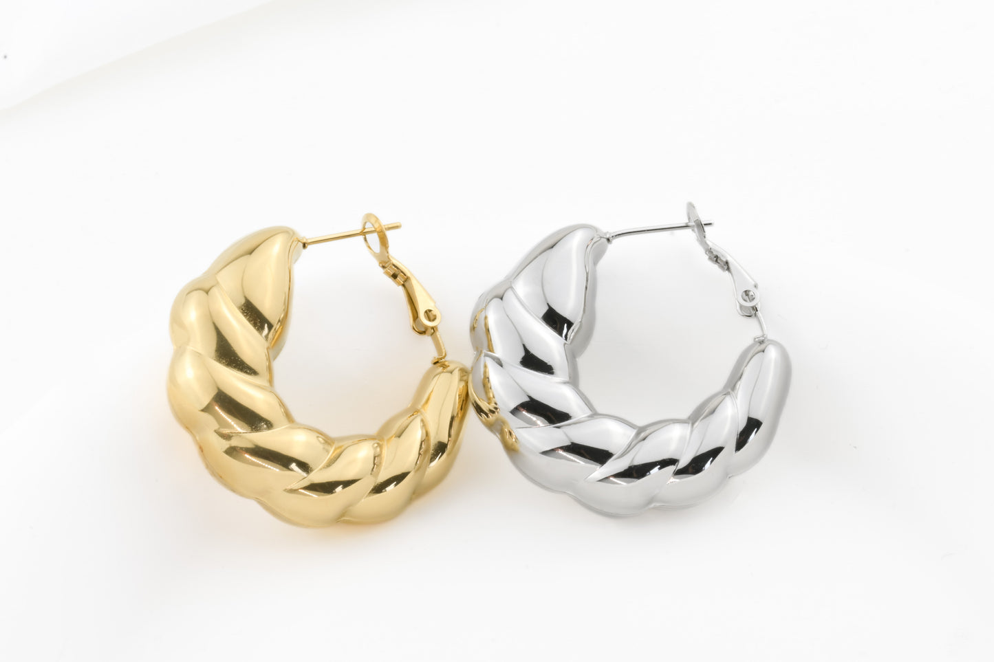 Oversized Puffed Croissant Hoops