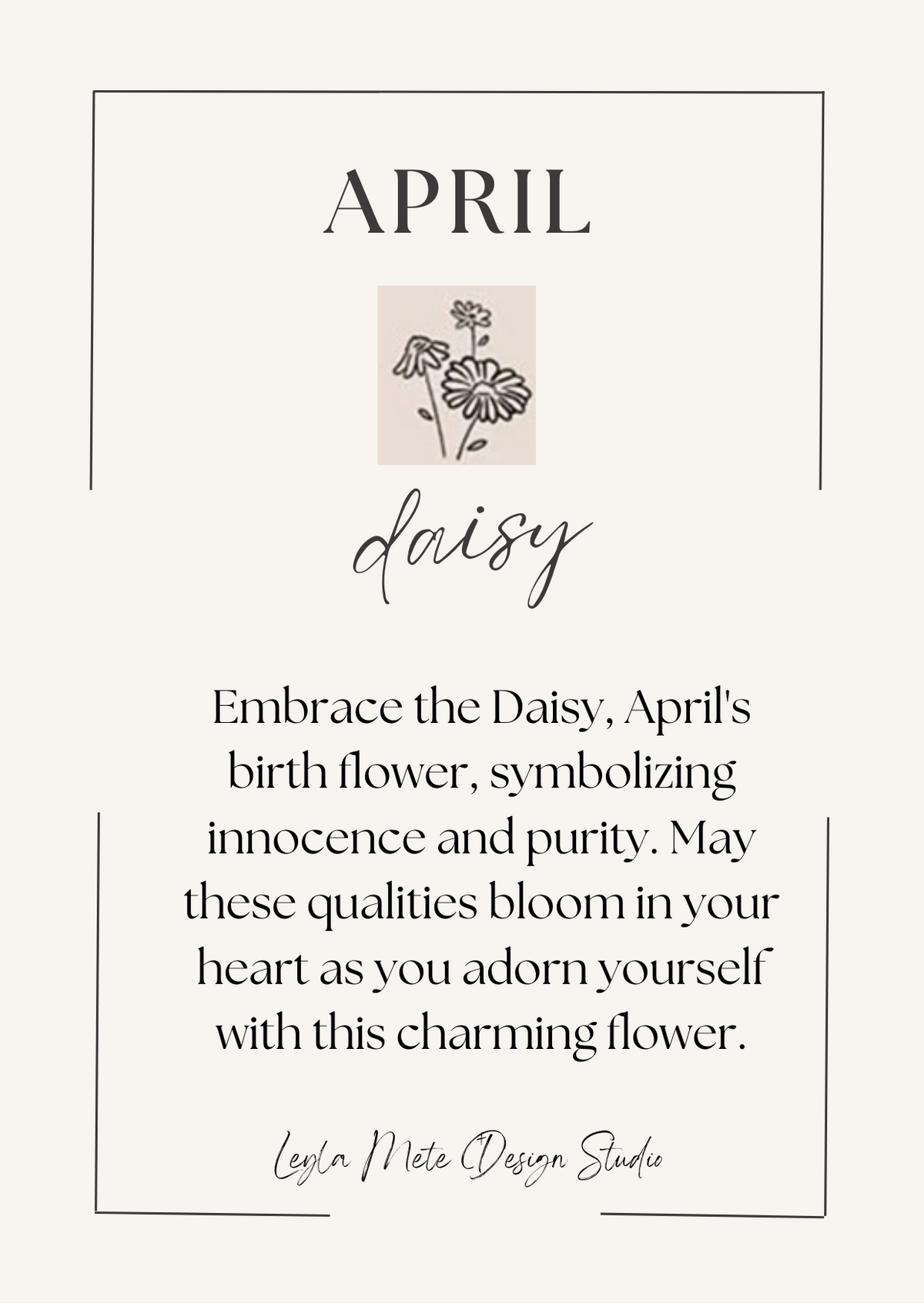 Informative jewelry card the birth flower necklace comes with