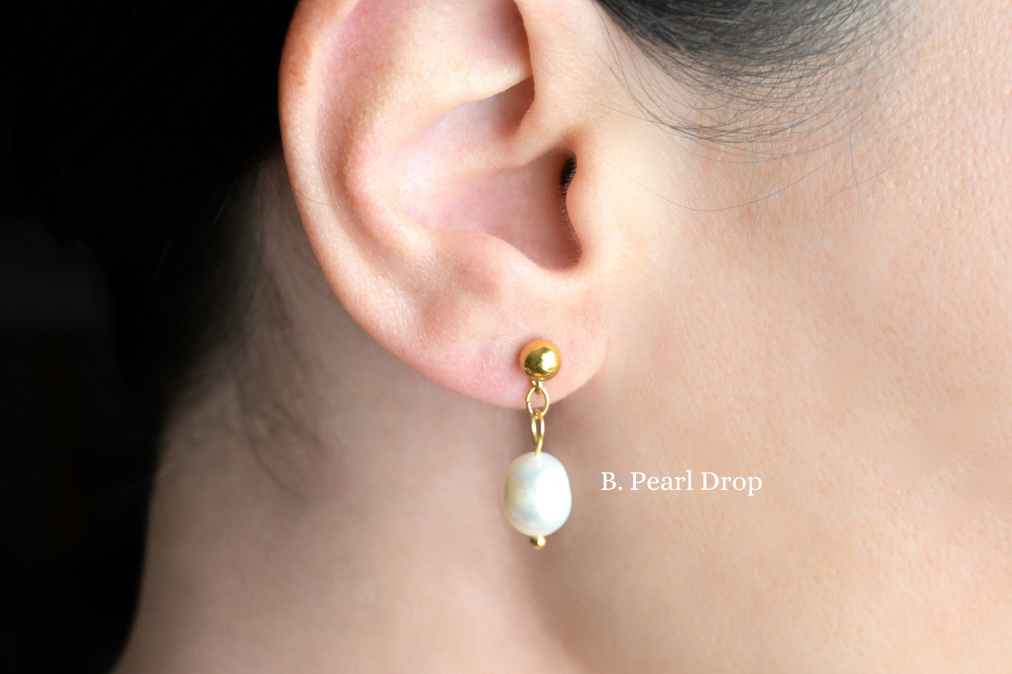 Gold Pearl Earrings