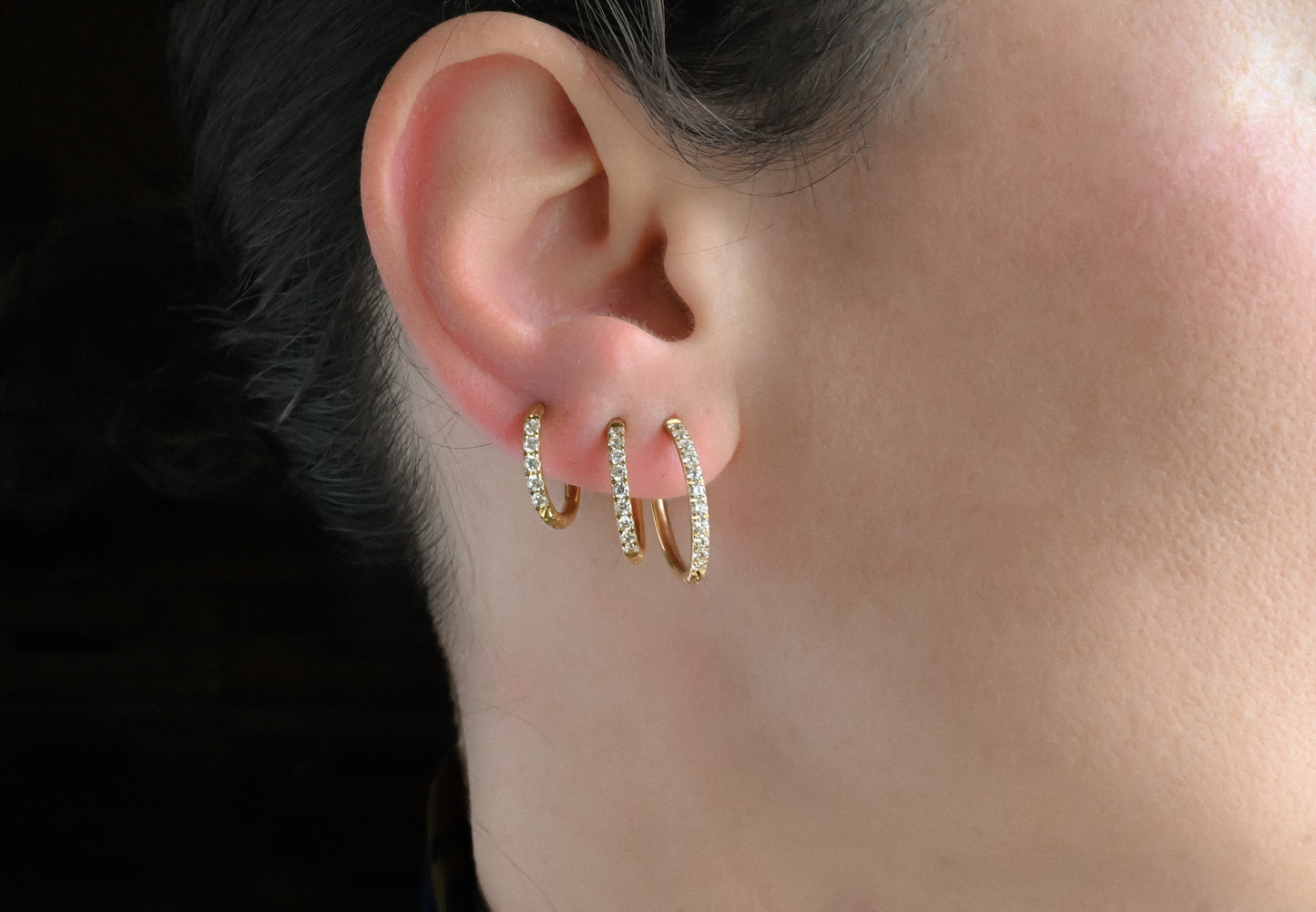 Pavé Diamond Hoops