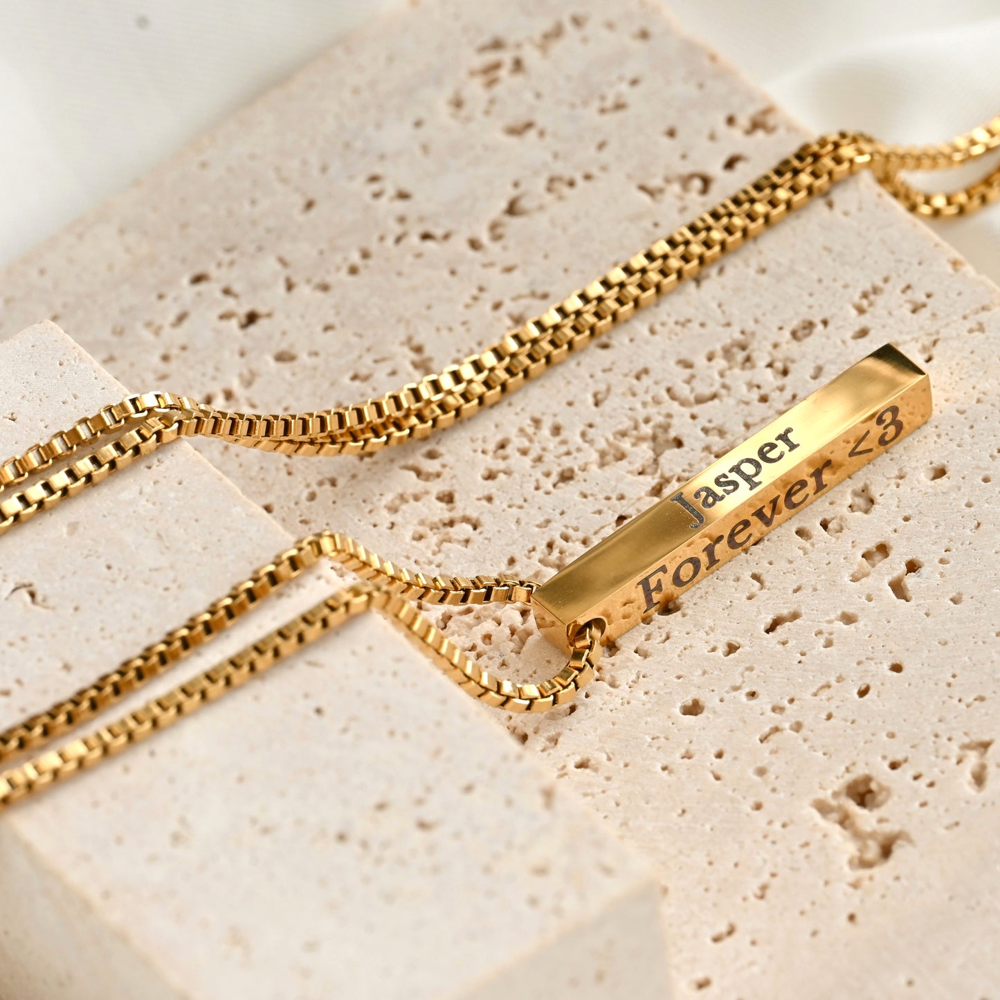 Engraved Bar Necklace