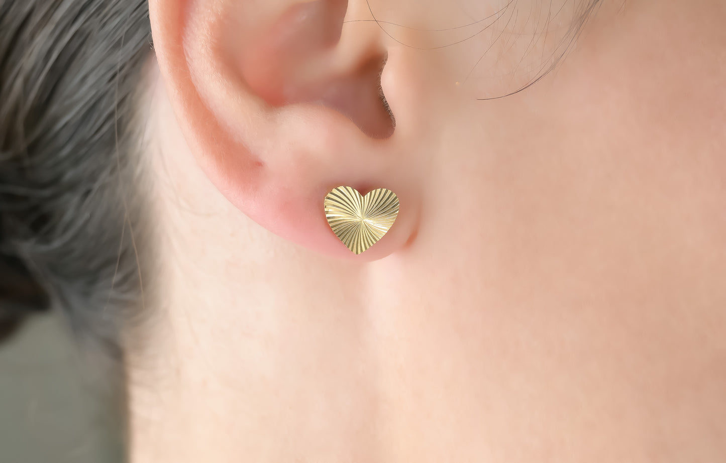Sun Burst Heart Studs