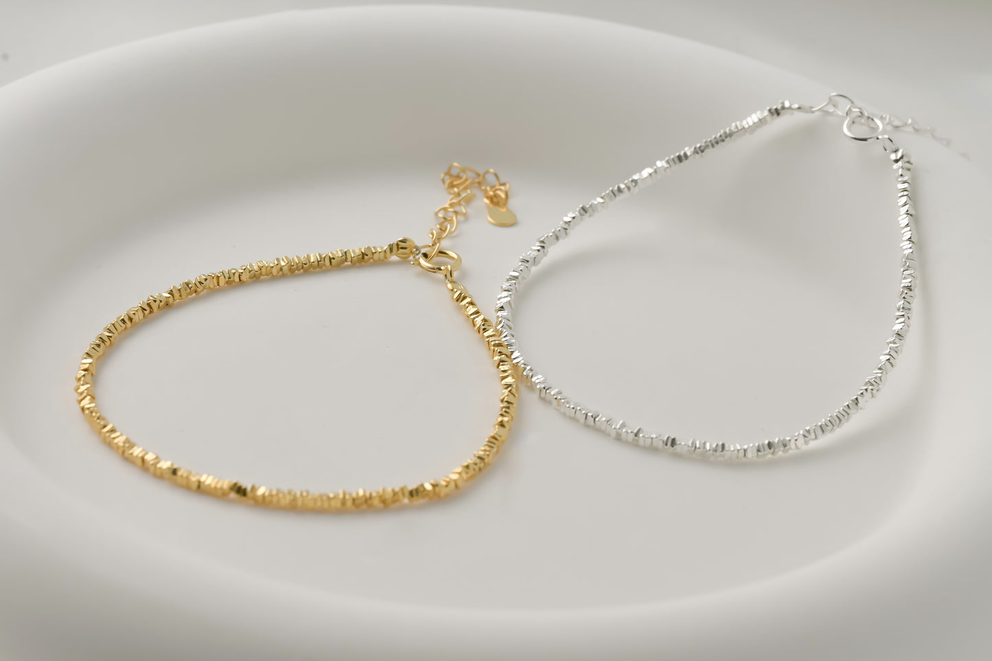 Solid Silver Bead Bracelet