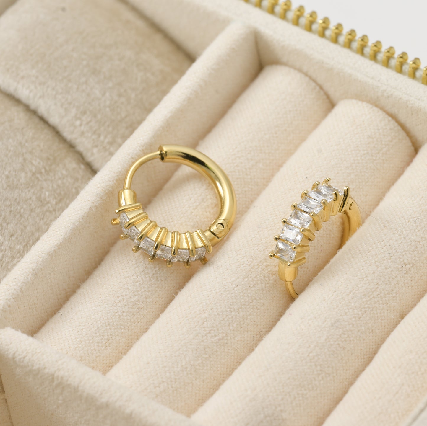 Baguette Diamond Hoops