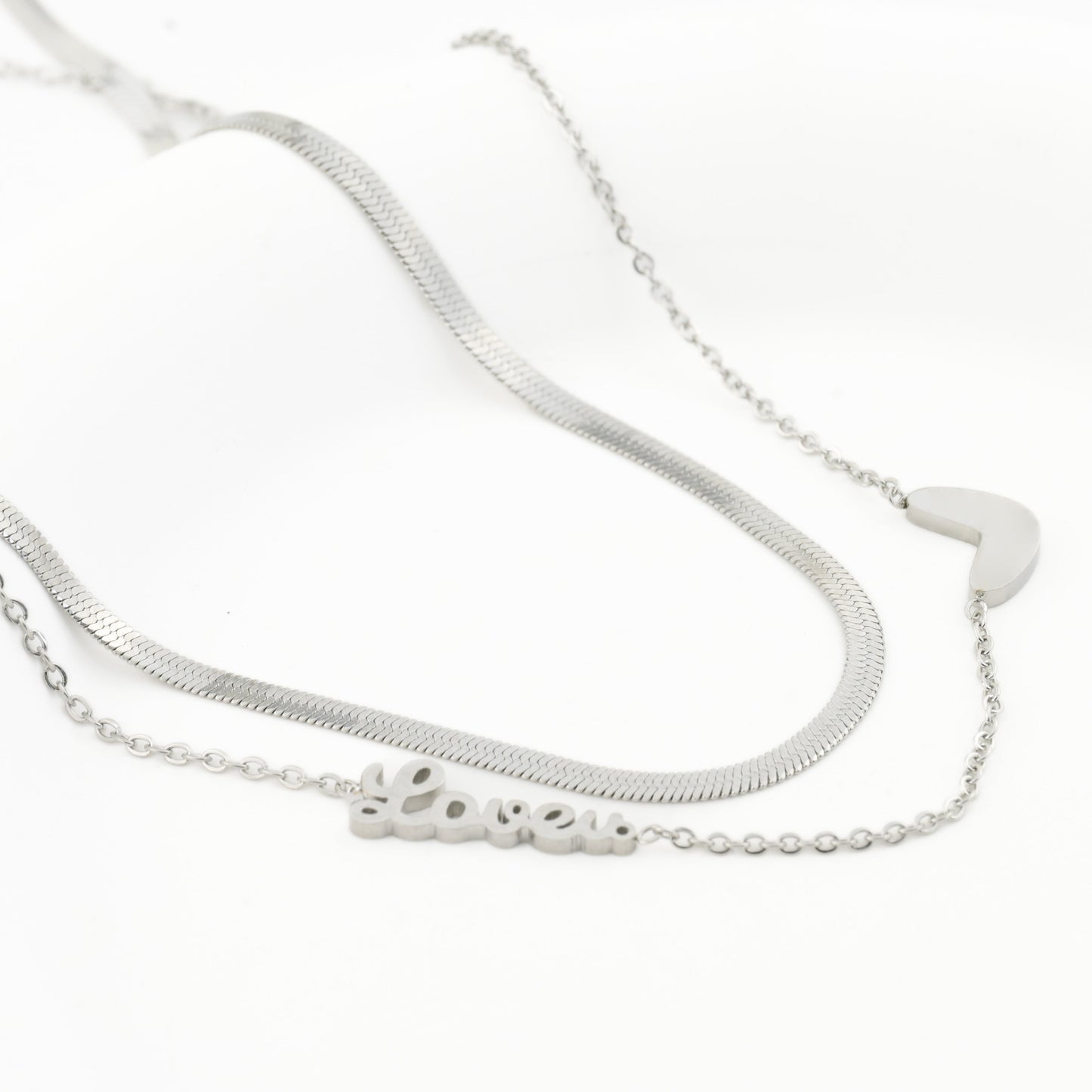 Layered Heart&Love Necklace