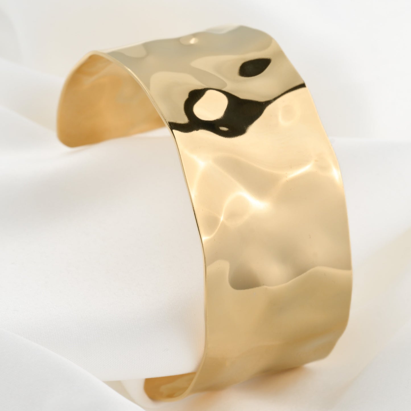 Wide Hammered Cuff Bracelet
