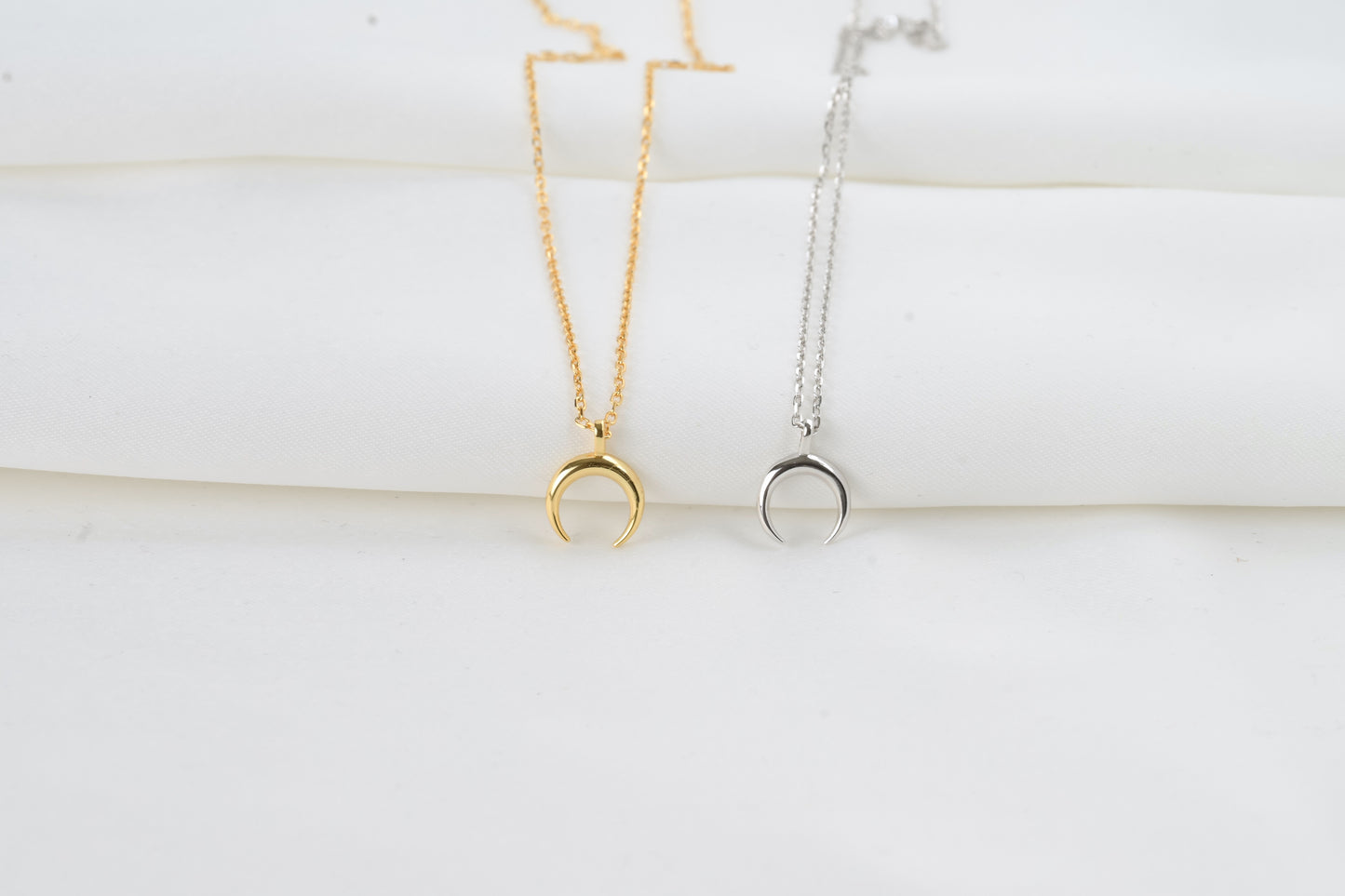 Silver Crescent Necklace