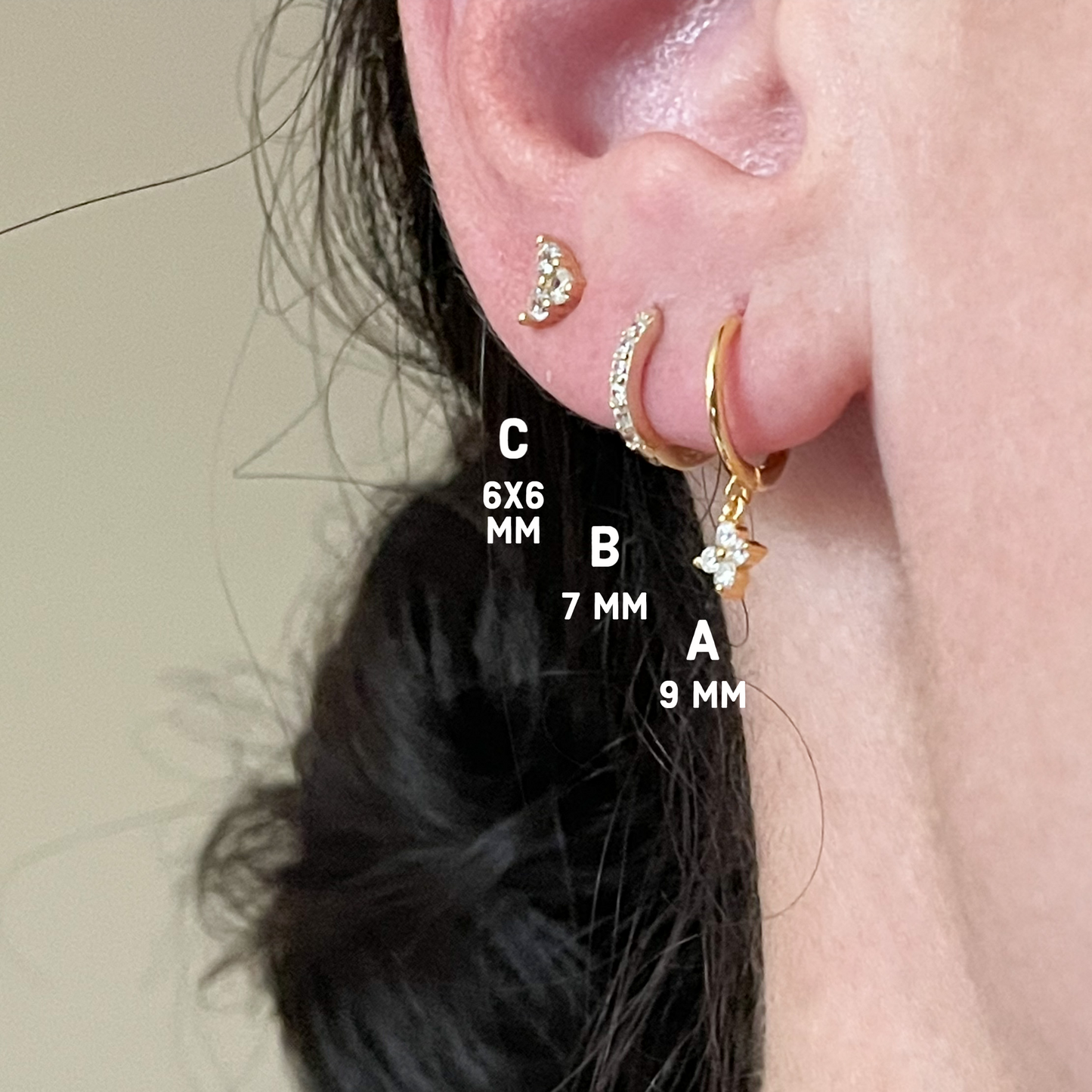 Silver Clover Earring Set