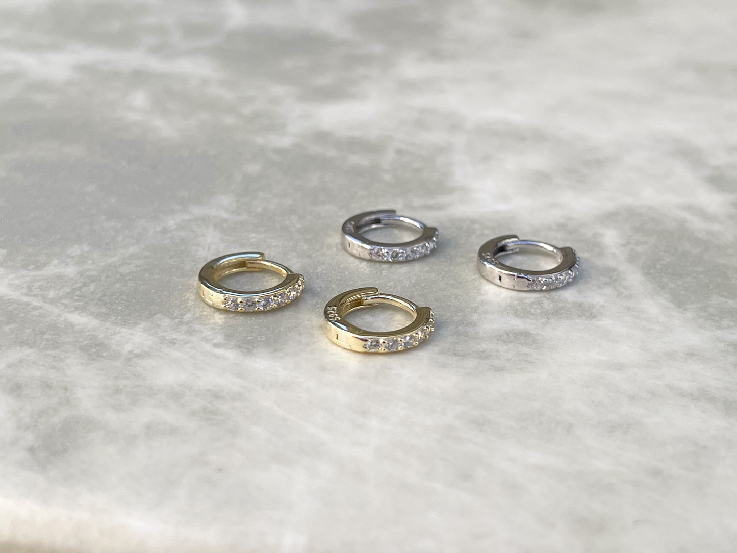 Silver Clover Earring Set