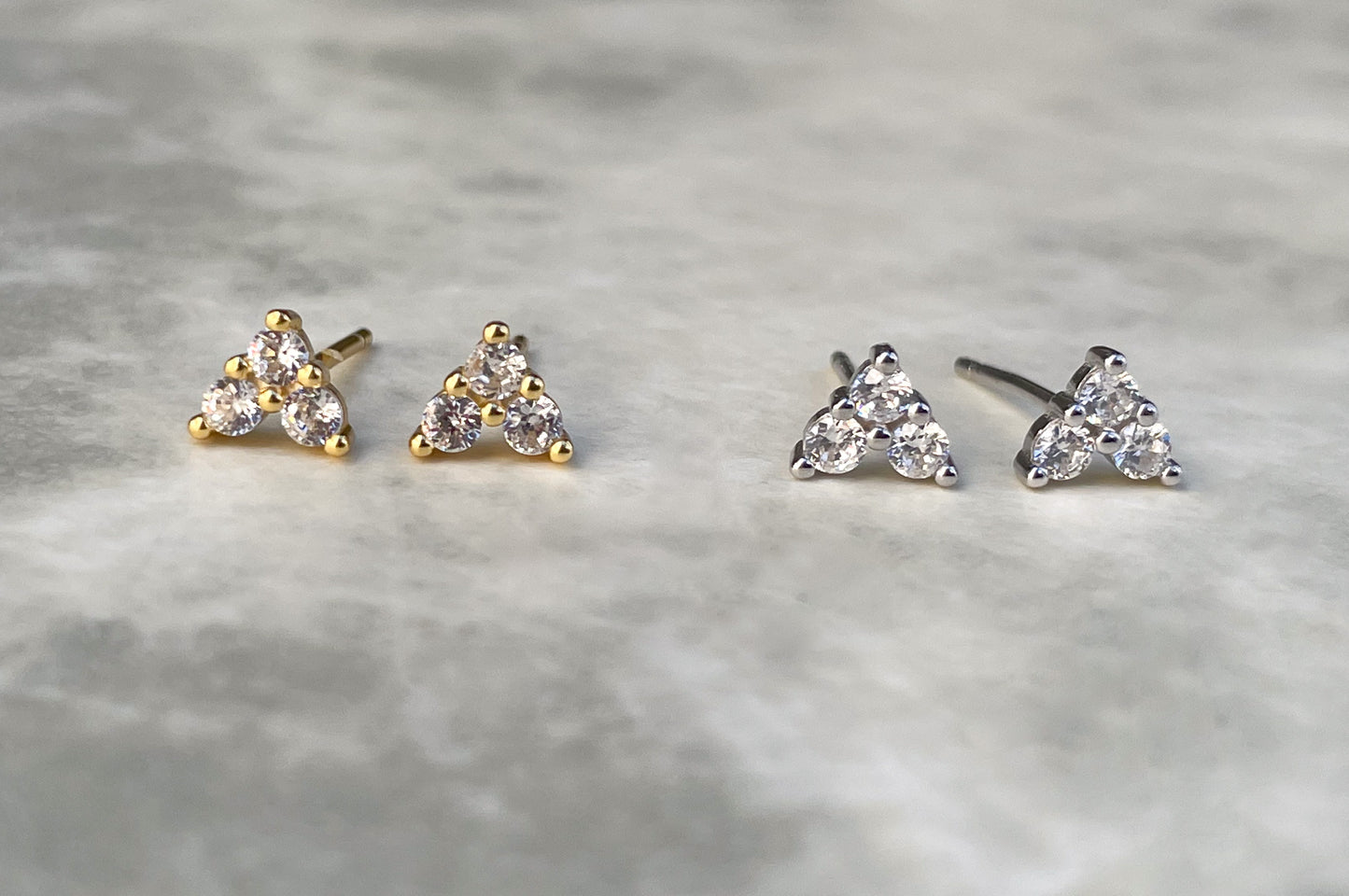 Silver Clover Earring Set