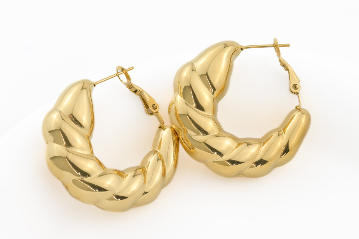 Oversized Puffed Croissant Hoops