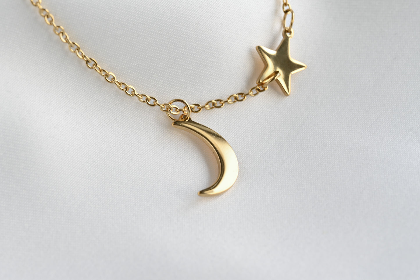 Moon and Star Necklace