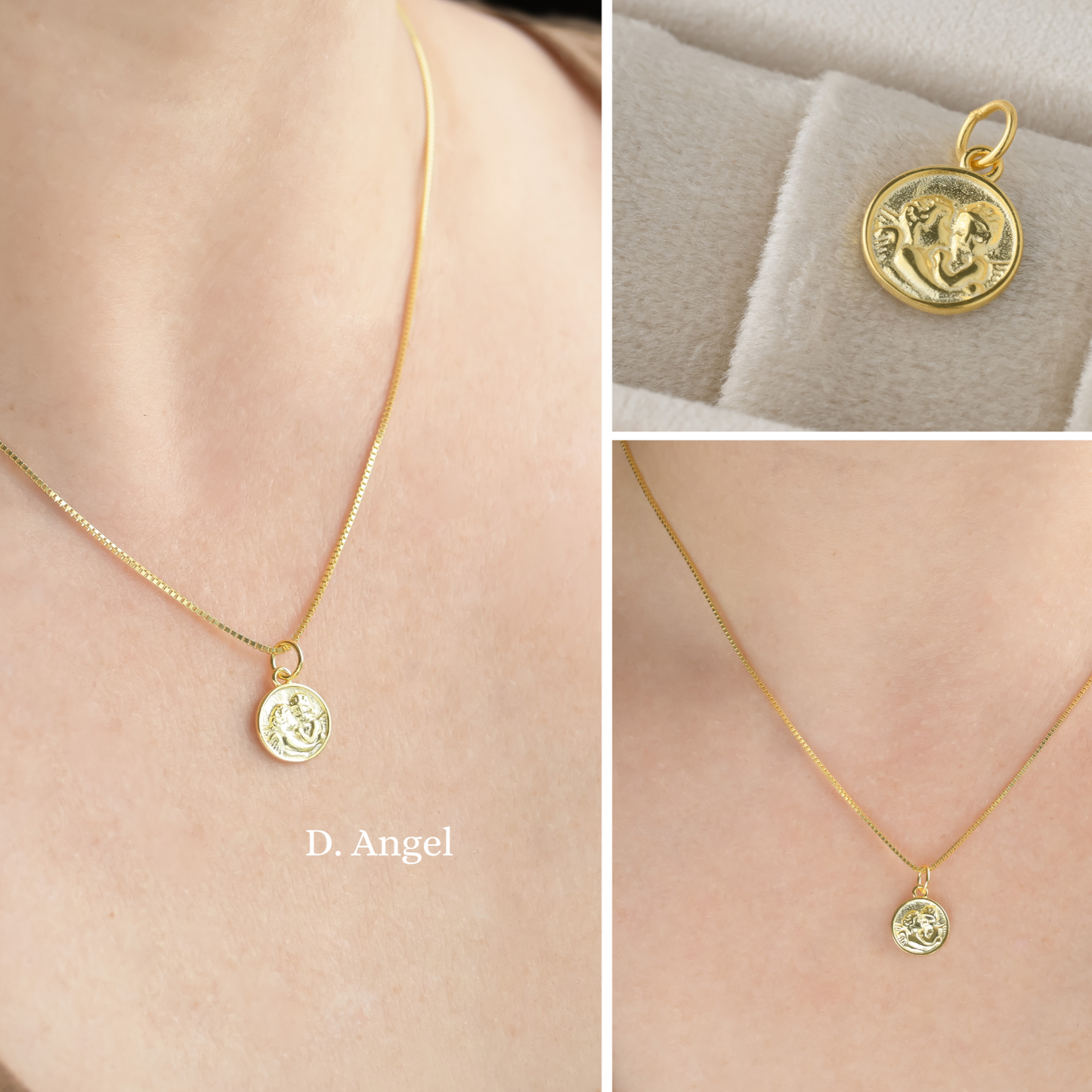 925 Silver Charm Necklace - GOLD