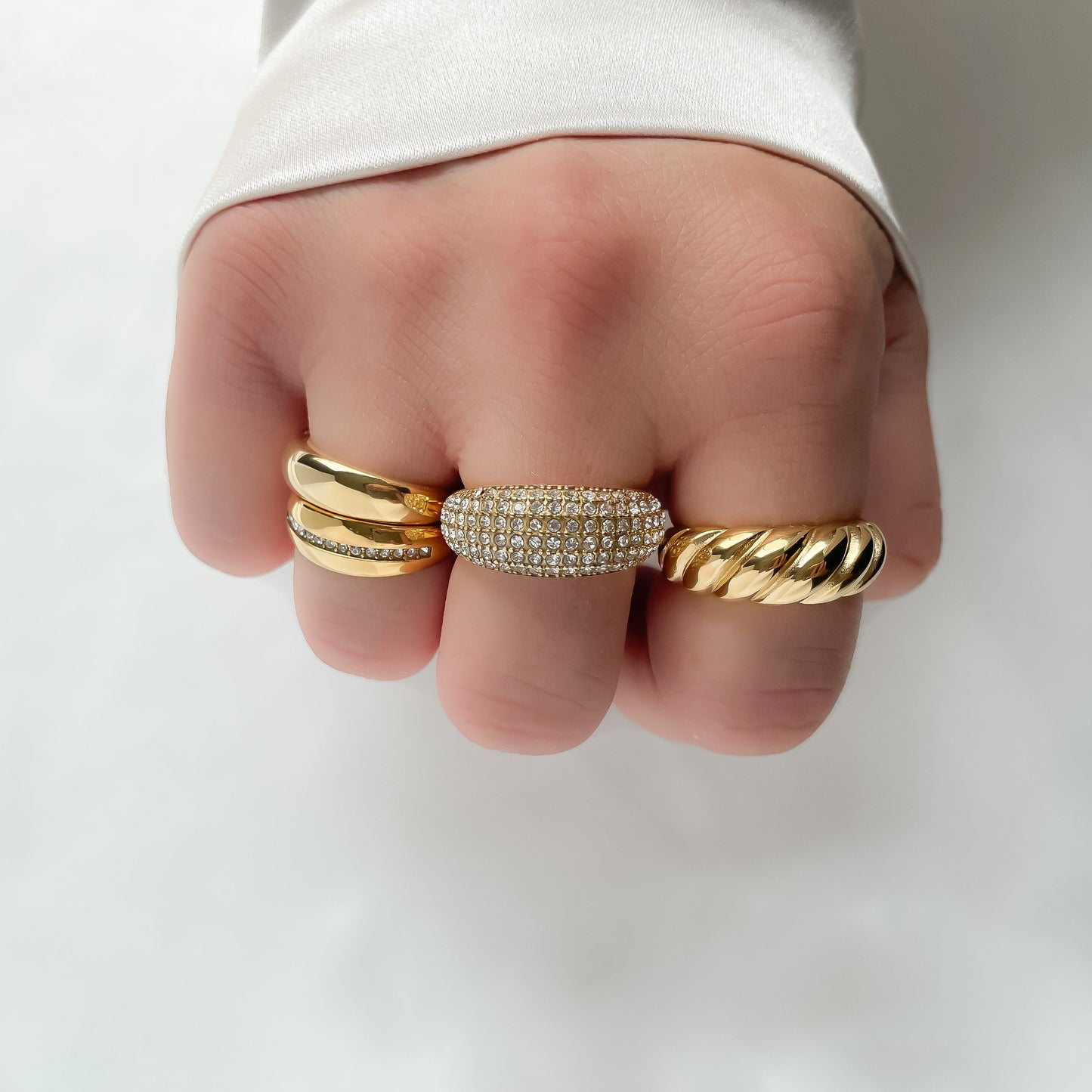18k Gold Dome Rings