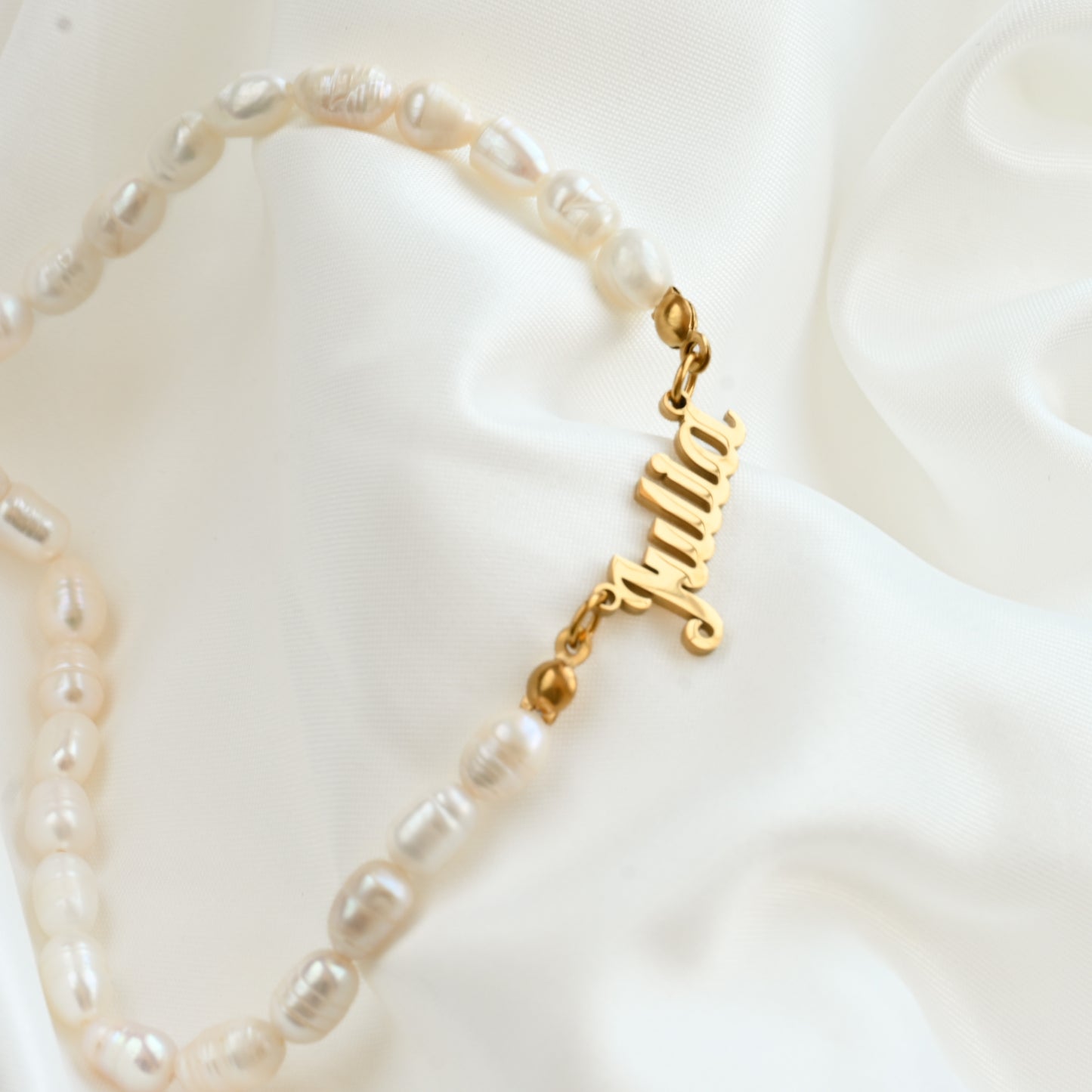 Custom Pearl Name Necklace