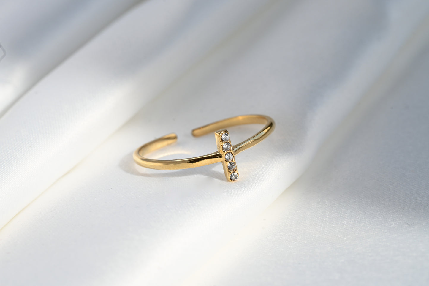 Diamond Bar Open Ring