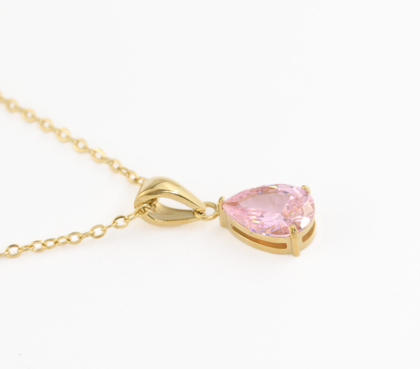 Pear Diamond Necklace - Birthstone Necklace