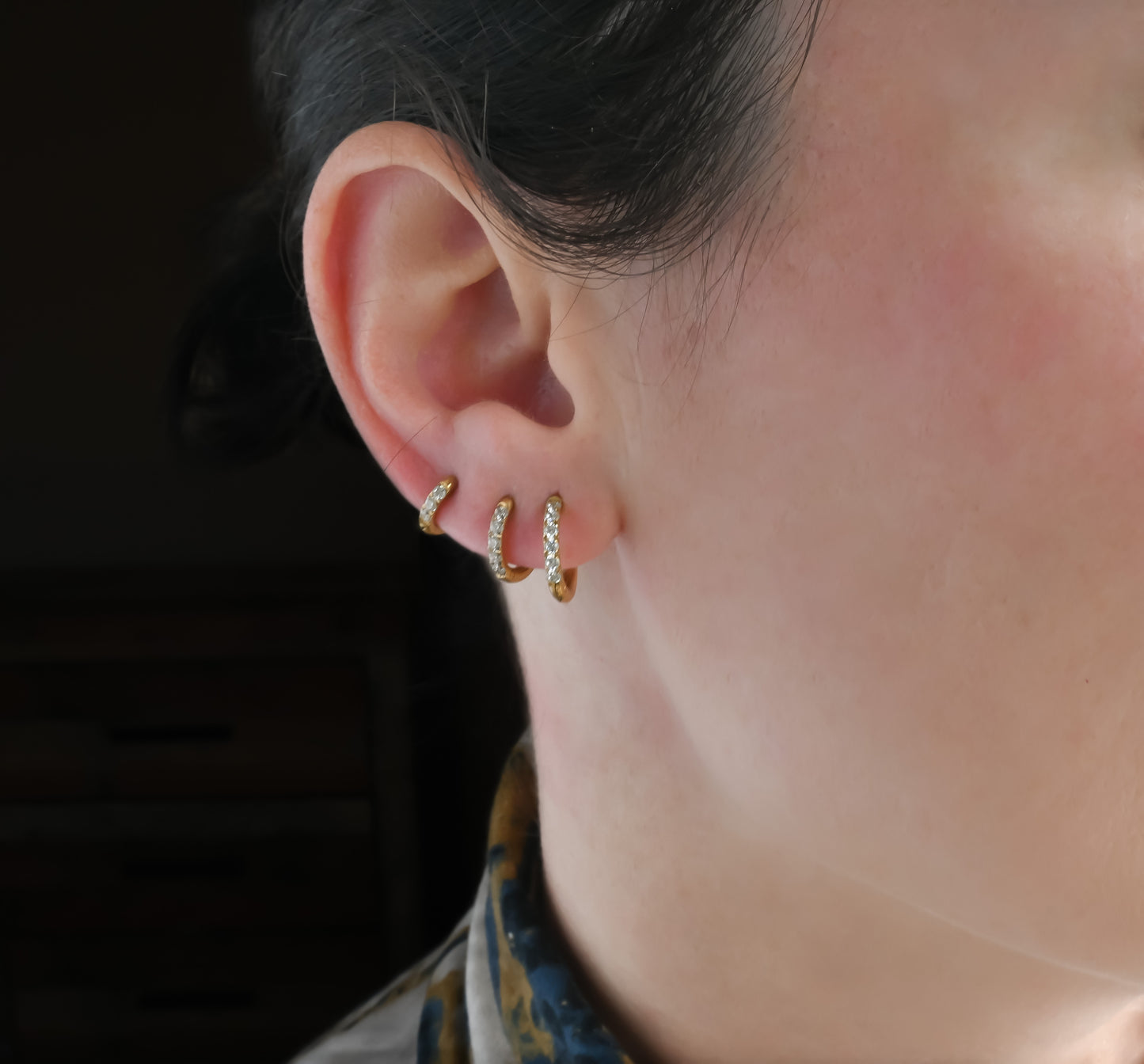 Pavé Diamond Hoops