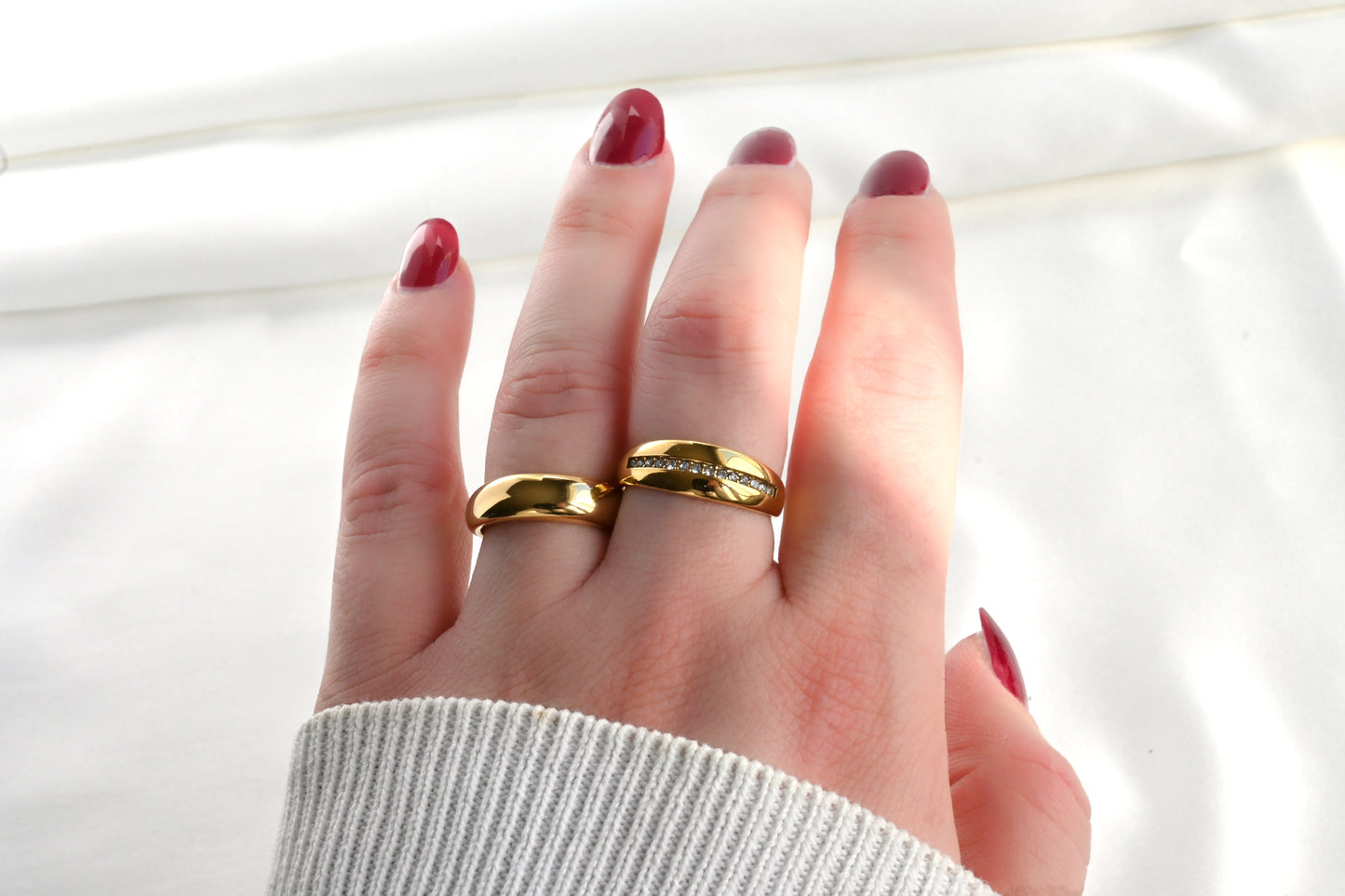 Diamond Line Dome Ring